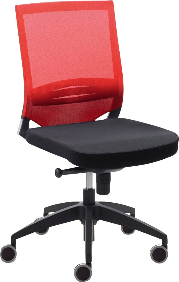 Mayer Sitzmöbel, Drehstuhl »2475« (), Rot/Schwarz + Schwarz, Polyester, B/H/T: 65 cm x 94 cm x 60 cm, Rot/Schwarz + Schwarz