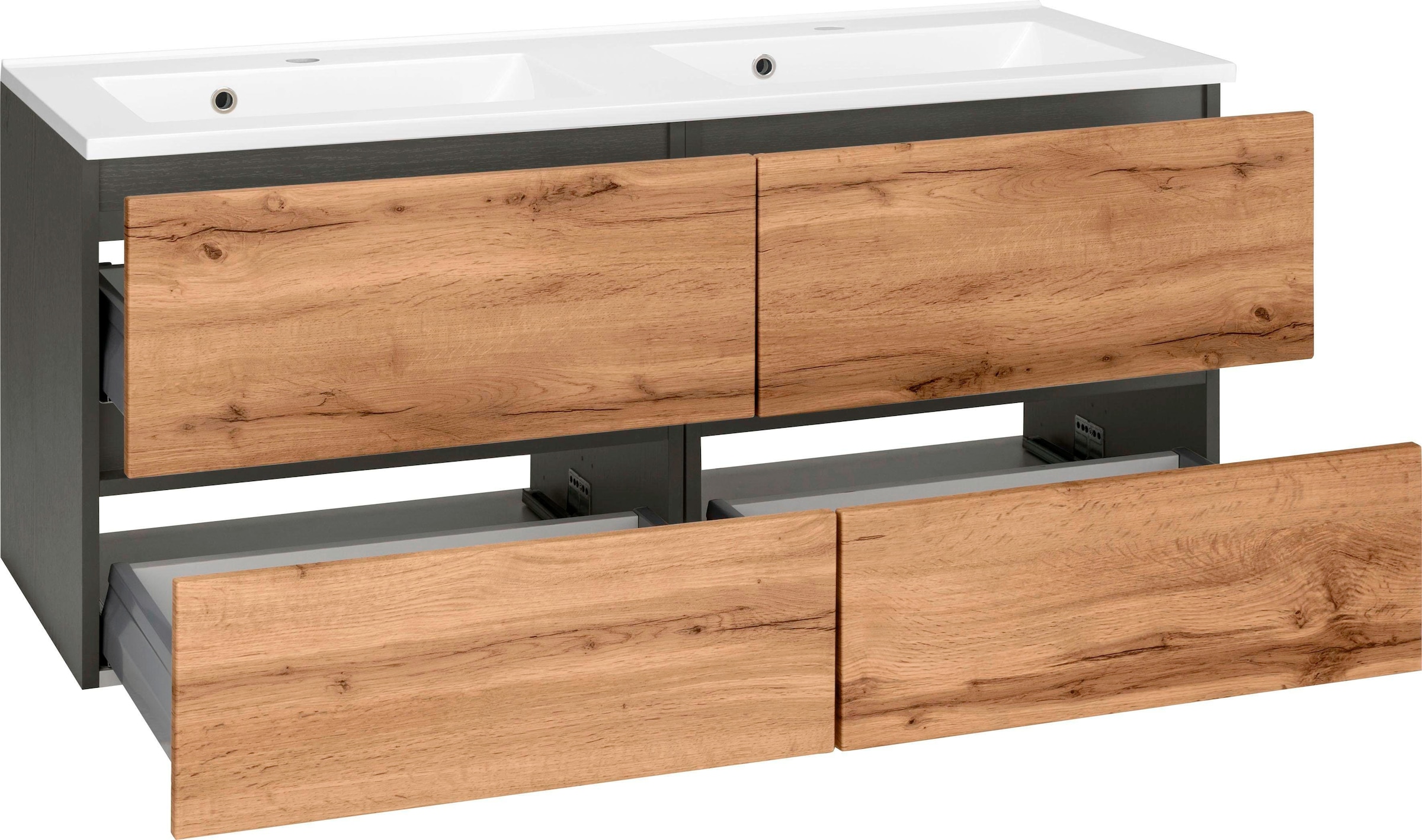 welltime Waschbeckenunterschrank »Lucca«, Badmöbel, Waschtisch inkl. Waschbecken, Breite 120 cm