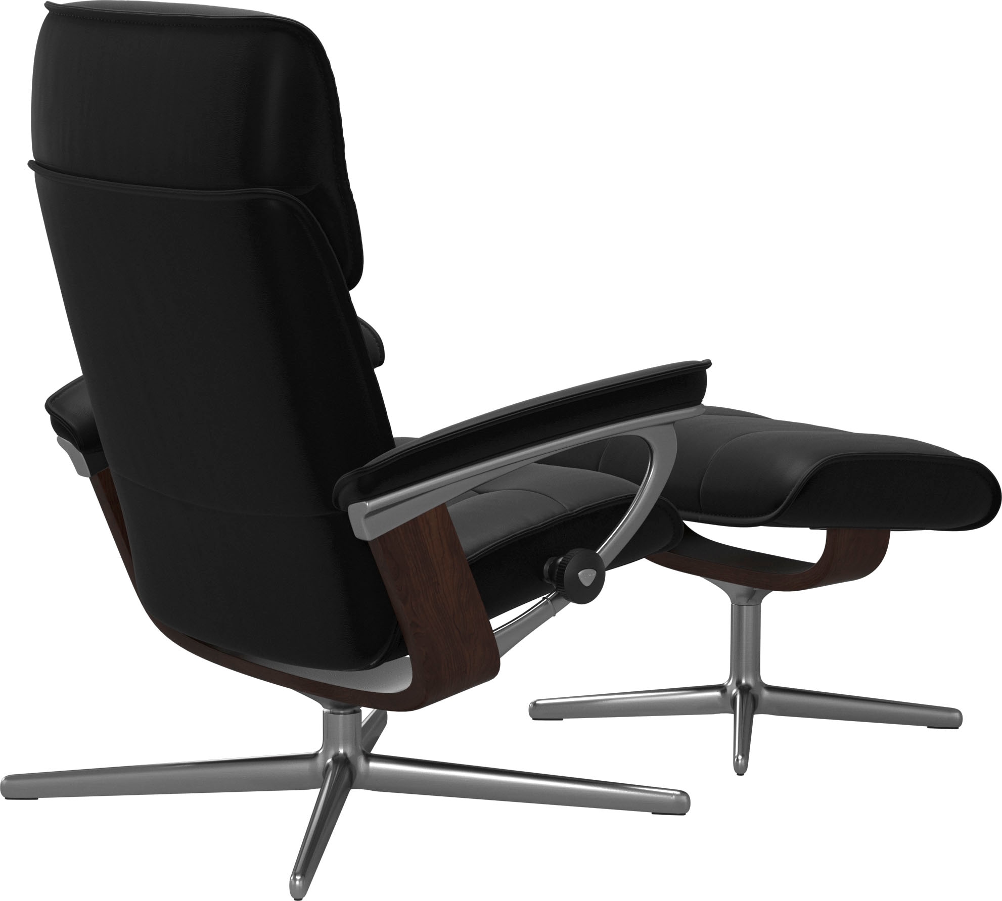 Stressless® Relaxsessel »Admiral« Set, Relaxsessel inkl. Hocker,  mit Cross Base, Größe M & L, Holzakzent Braun