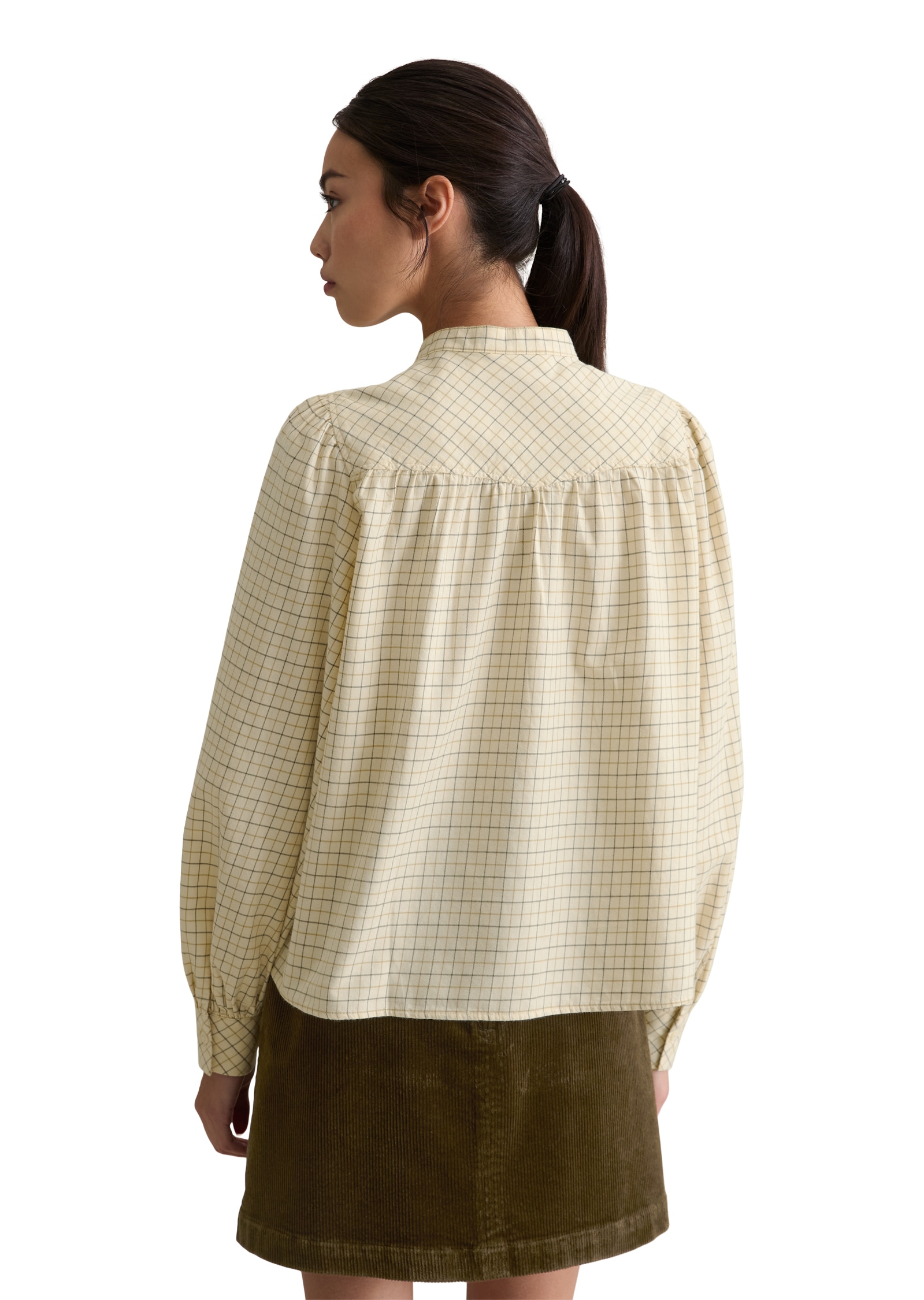 Marc O'Polo DENIM Langarmbluse A-Shape in softer Flanell-Qualität, kariert