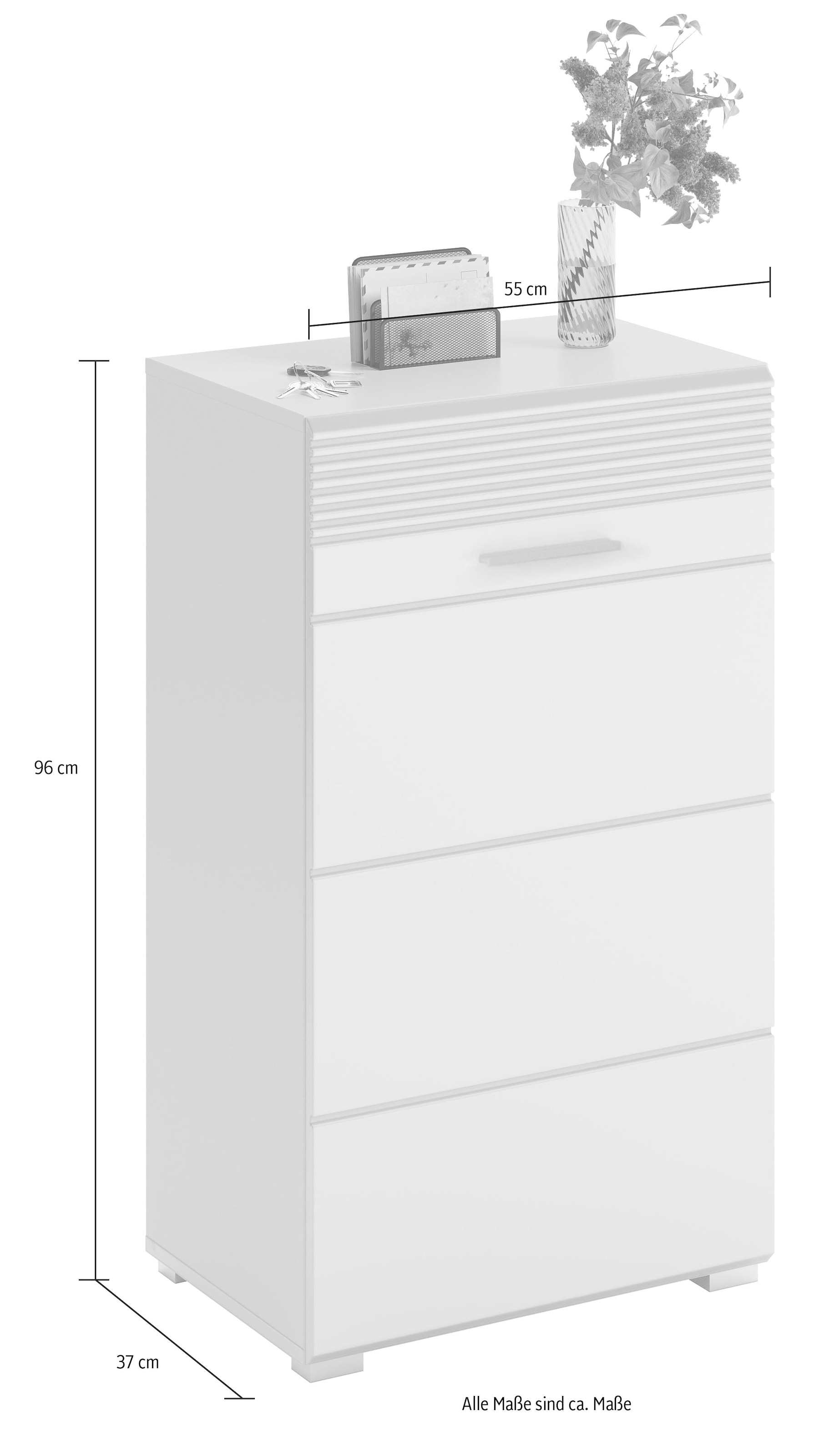 INOSIGN Garderoben-Set »Malmö, Breite 170cm, MDF Front mit Rillenfräsung, 5-teilig, best. aus:«, (5 St.), Garderobenschrank, Sitzbank, Garderobenpaneel, Schuhkommode & Spiegel