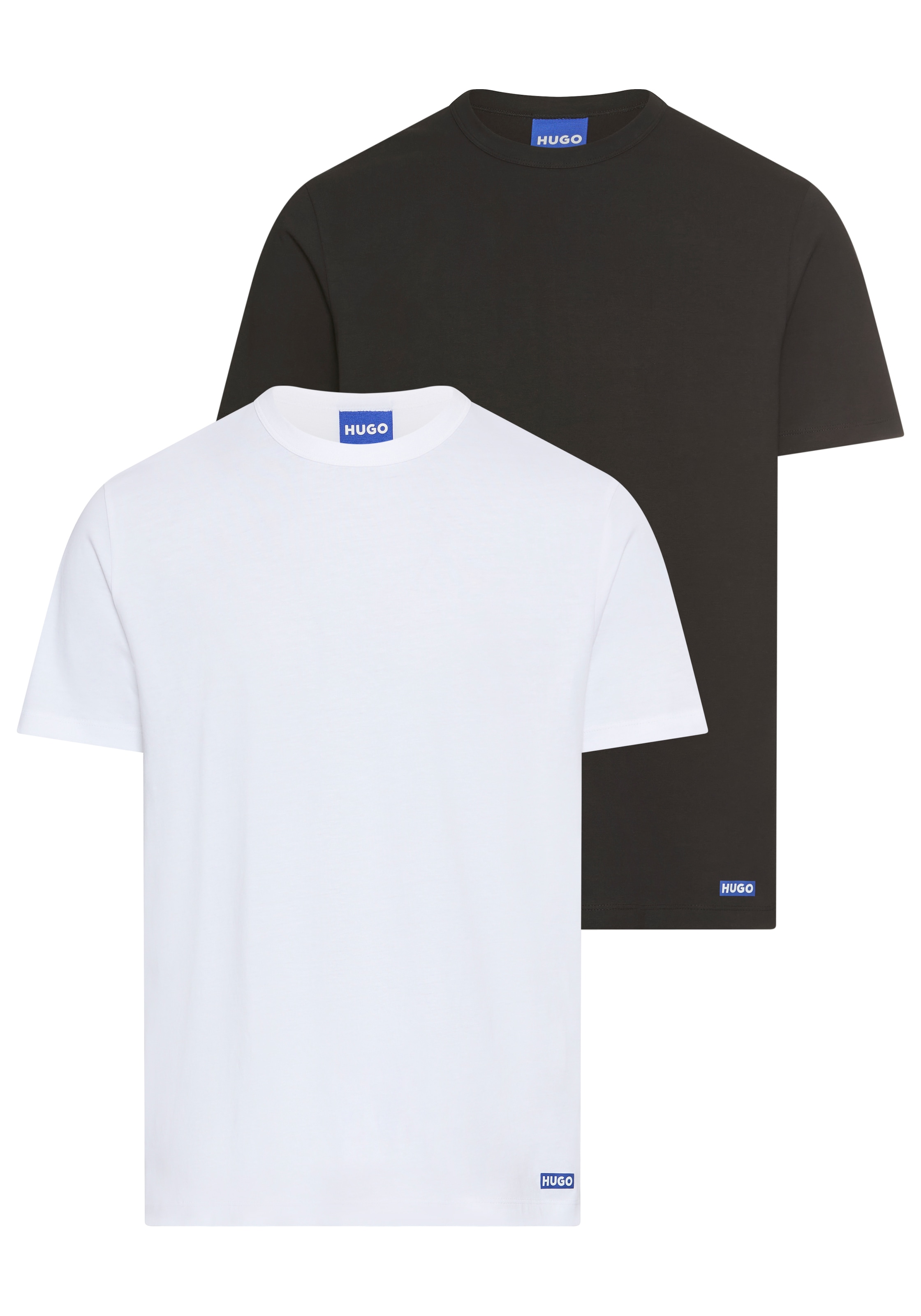 HUGO Blue T-Shirt »BLUE Naolo« Packung, 2 Stk. mit Markenlabel am Saum