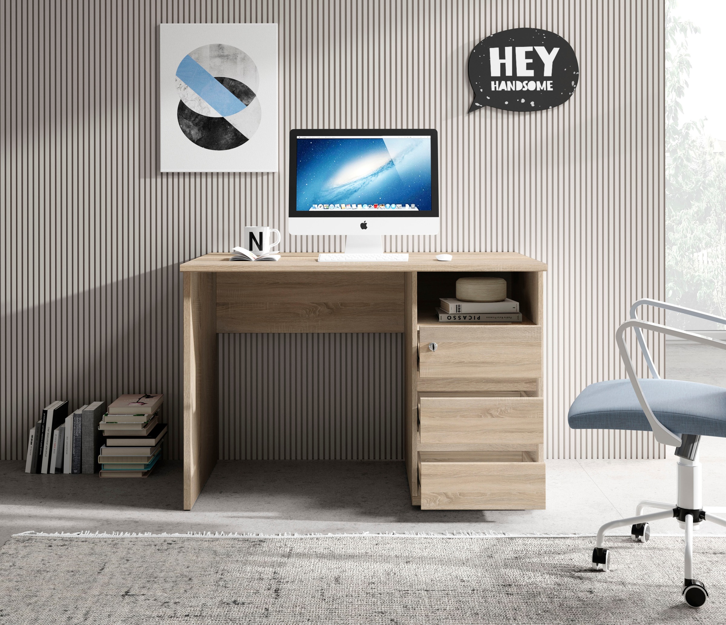 BEGA OFFICE Schreibtisch »Primus 1«, mit Schubkasten abschließbar in 3  Farbausführungen auf Raten bestellen | Schreibtische