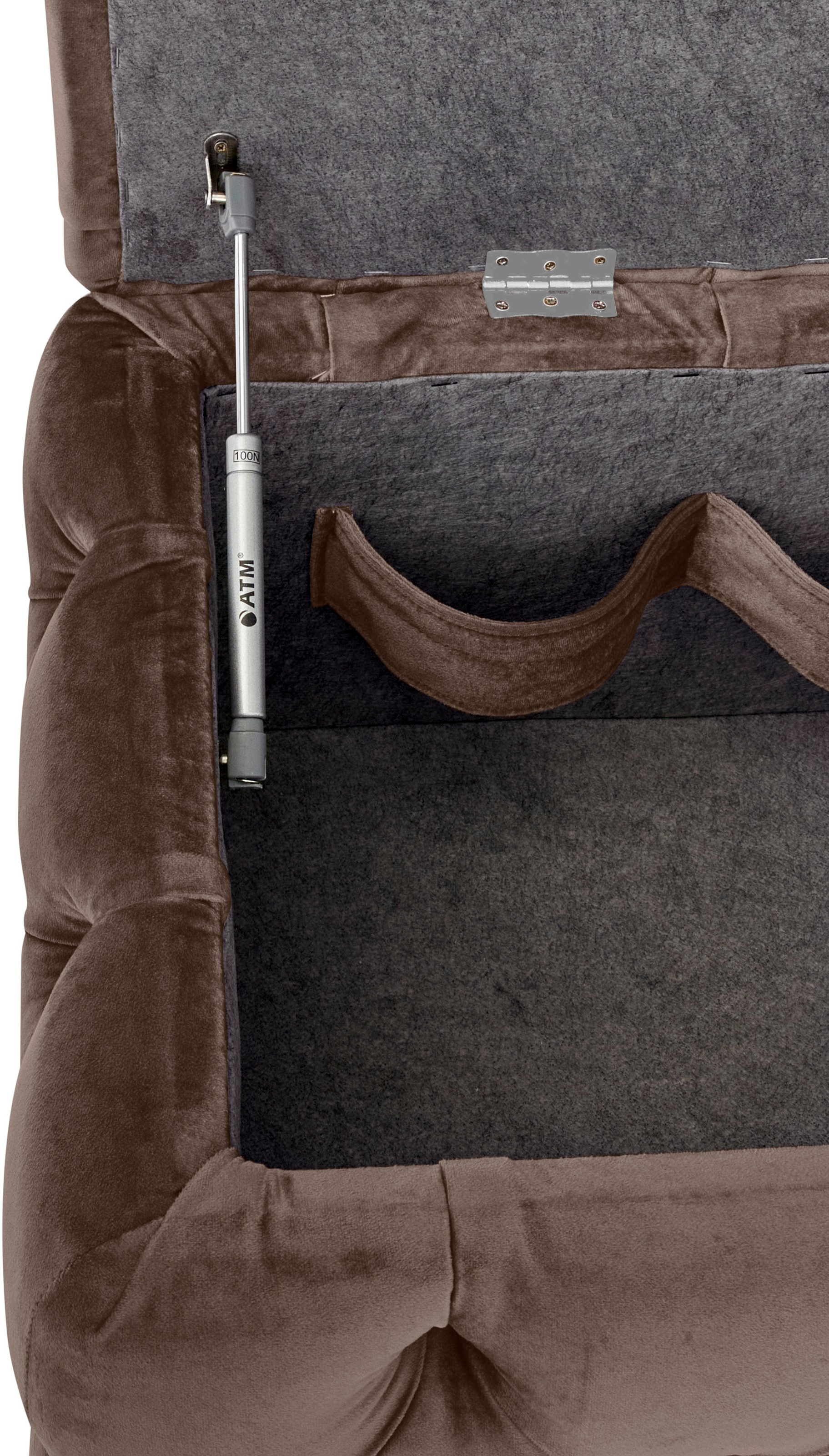 Guido Maria Kretschmer Home&Living Polsterhocker »KALINA, hochwertige Knopfheftung, B/T/H: 120/55/45 cm«, mit Staufach und innenliegenden Laschen zur besseren Aufbewahrung