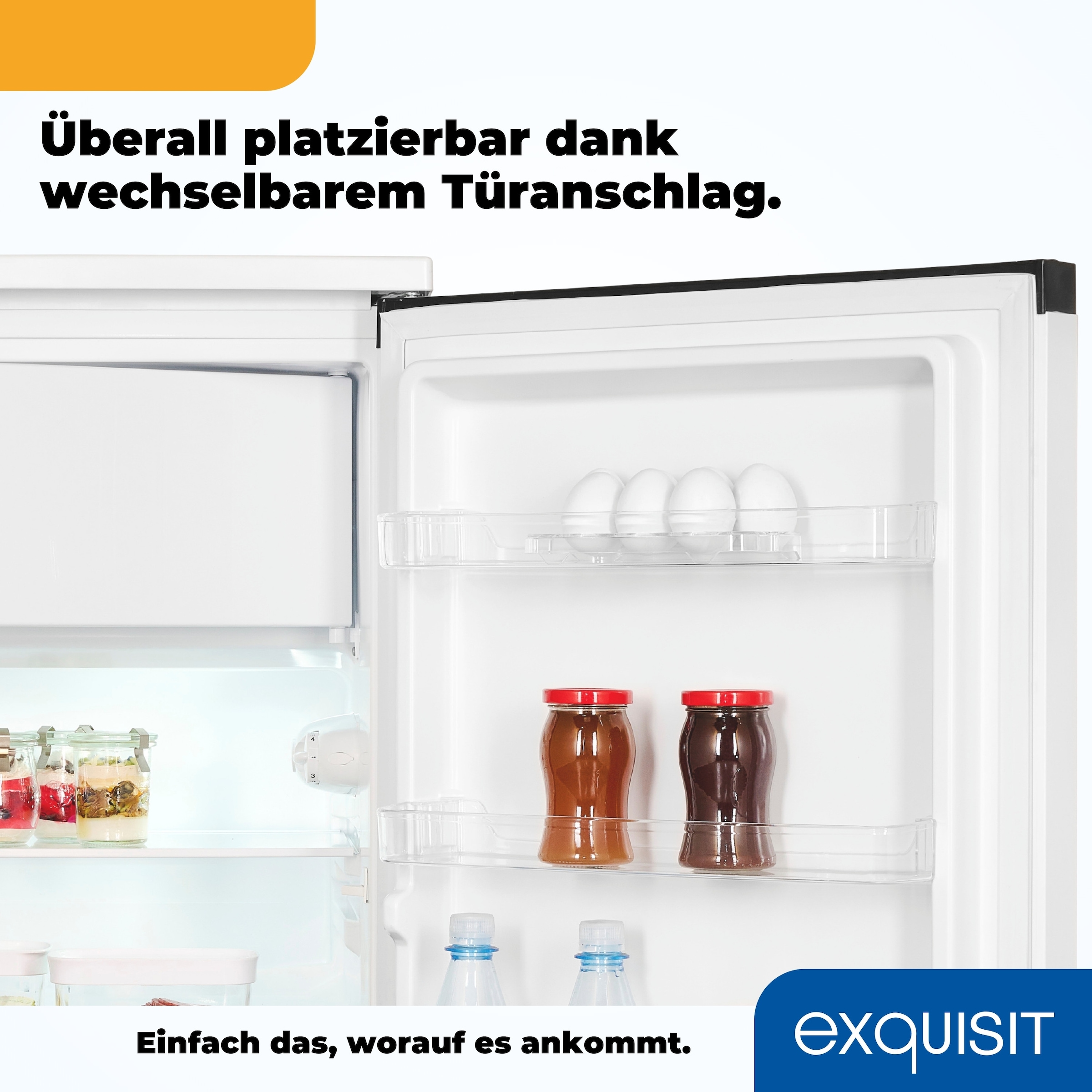 exquisit Kühlschrank KS15-4-051C weiss »KS15-4-051C weiss« 84,5 cm hoch 54,9 cm breit Flexibel & geräumig: 107 L Mini-Kühlschrank mit 4-Sterne Gefrierfach