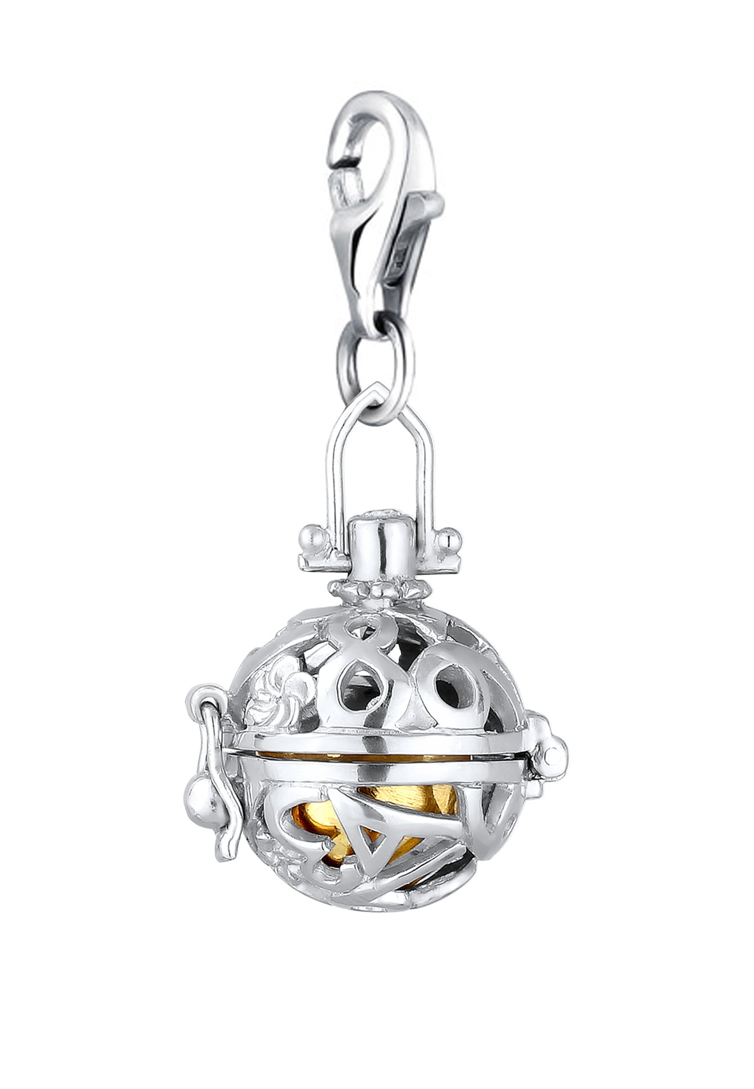 Nenalina Charm-Einhänger »Charm Klangkugel Zirkonia Romantik 925 Silber«