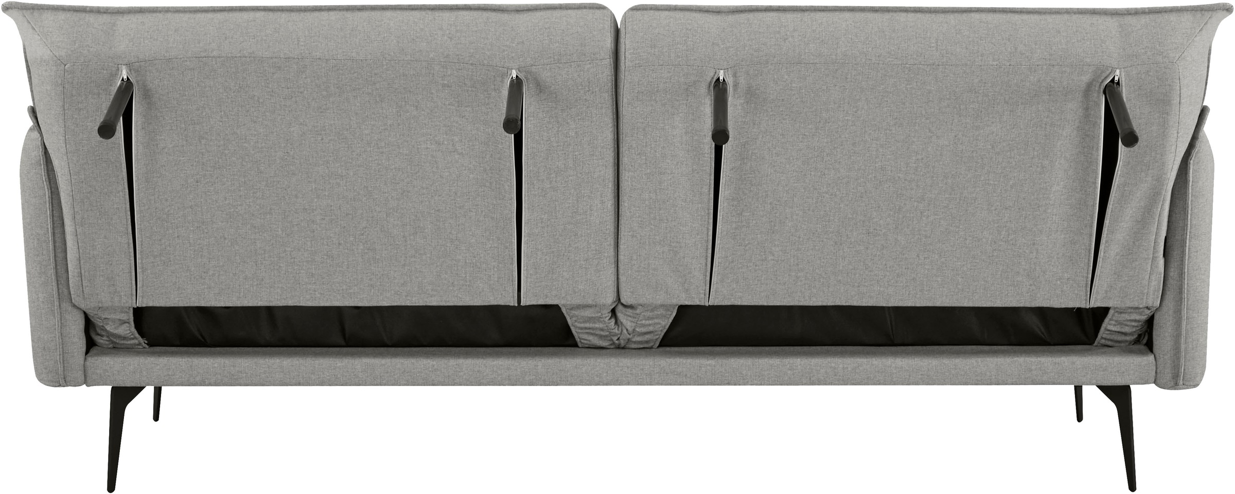 INOSIGN Schlafsofa »TULARE, 204 cm, klappbarer 3-Sitzer mit verstellbarer Rückenlehne,«, Schlaffunktion, Velvet-Samtvelours u. Webstoff