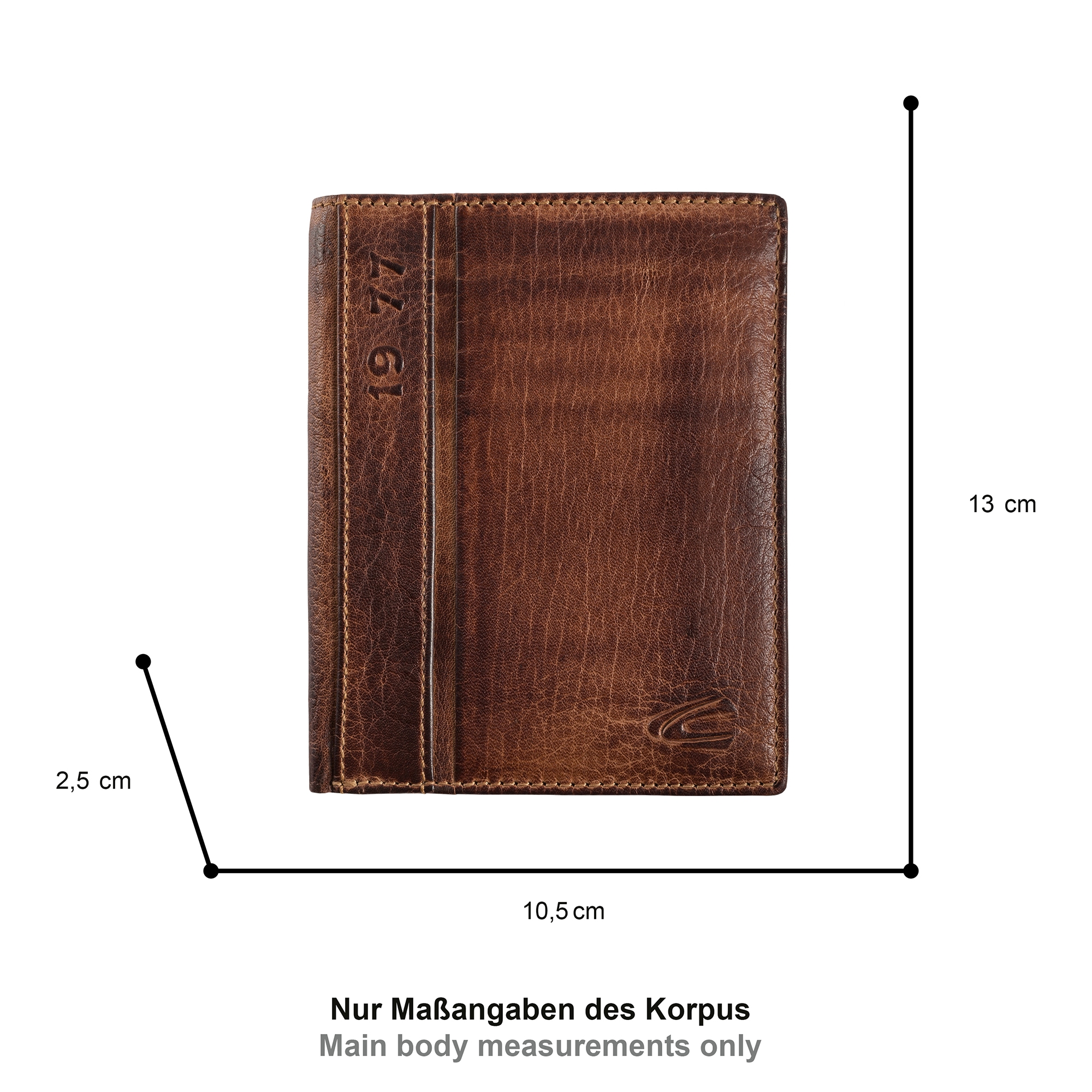 camel active Geldbörse »Melbourne« aus hochwertigem Rindsleder mit kernigen Nähten im Used Look