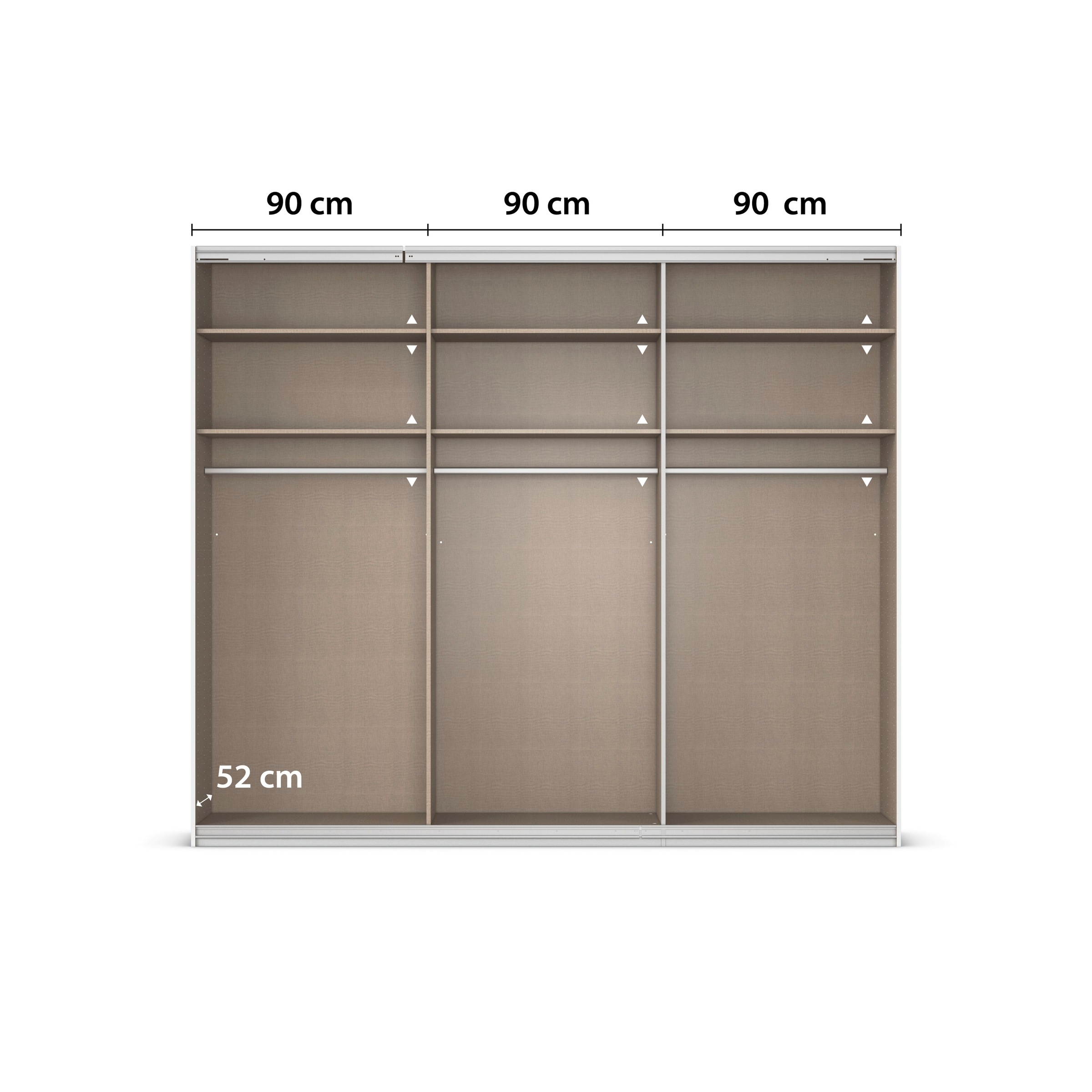 rauch Kleiderschrank »Schwebetürenschrank OTTO´s Choice Garderobe Schrank TOP ANGEBOT Avola«, (in 3 verschiedenen Ausstattungen BASIC/CLASSIC/PREMIUM), mit eleganten Zierleisten in Chrom, Schwarz oder Weiß MADE IN GERMANY