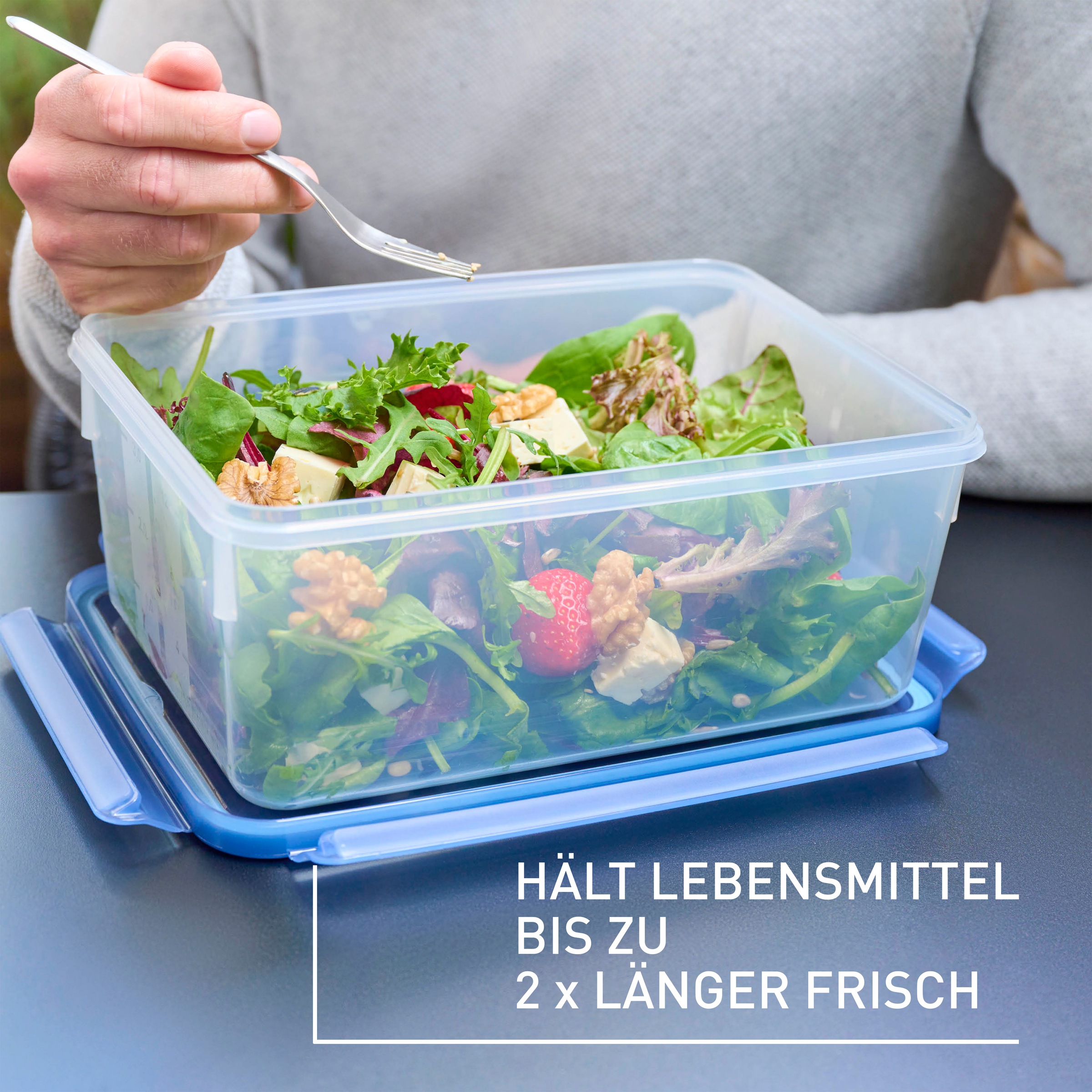 Emsa Frischhaltedose »Clip & Close Eco«, (1 tlg.), 100% dicht, mikrowellen-/spülmaschinen-/gefriergeeignet
