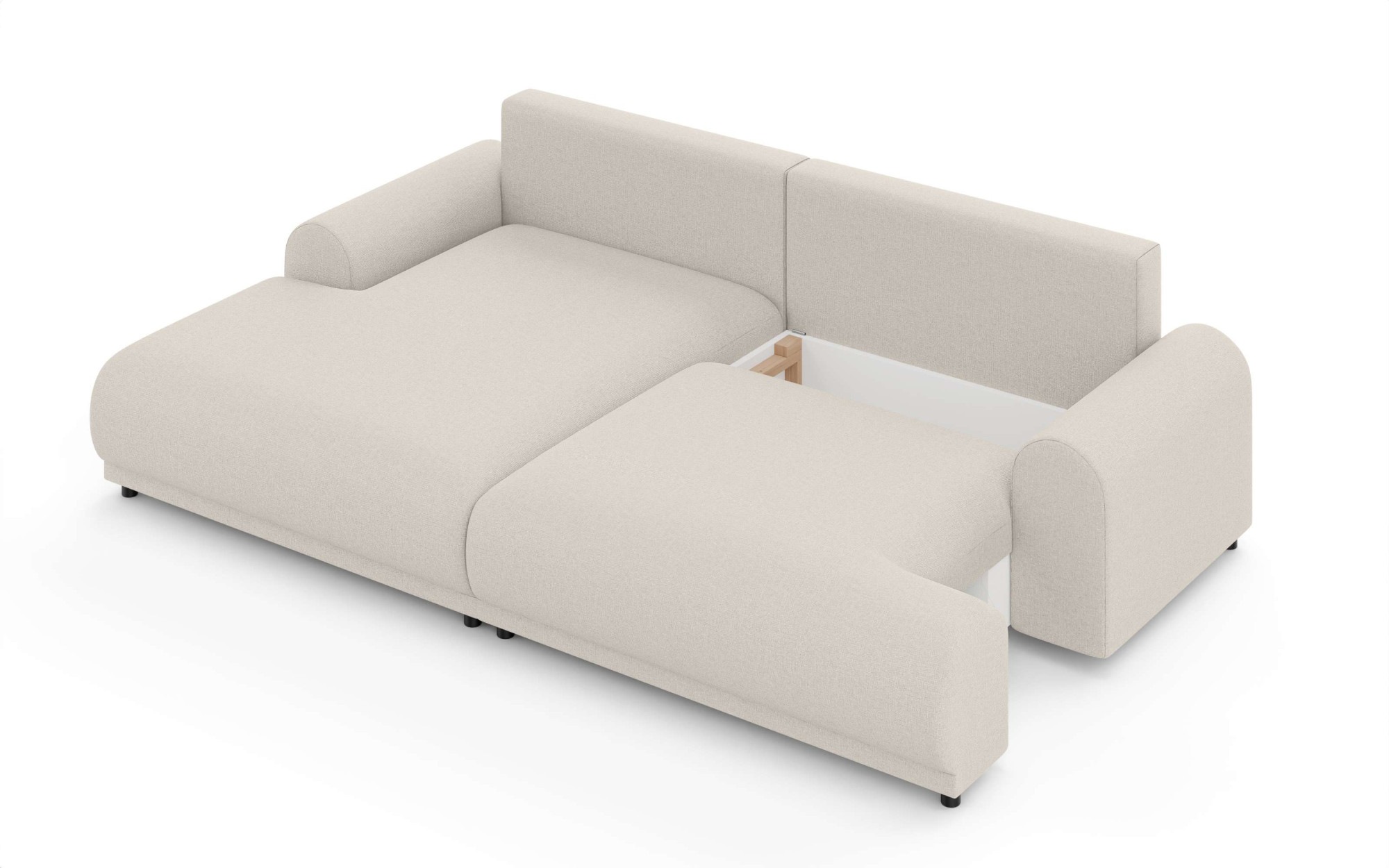 Home affaire Ecksofa »Marsby, mit Bettfunktion und Bettkasten, Maße: B/H/T 242/65/145 cm« L-Form mit Wellenunterfederung, Recamiere links oder rechts bestellbar