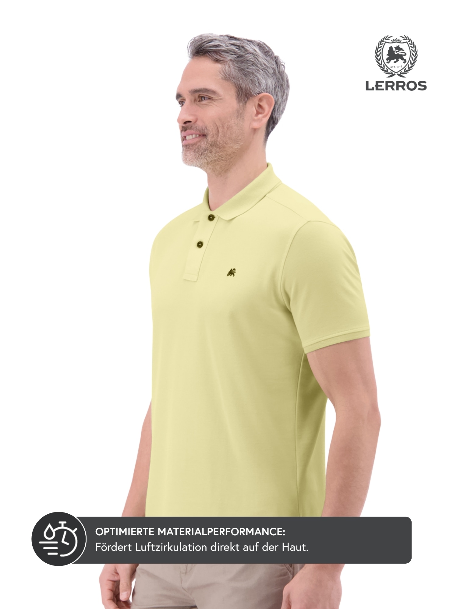LERROS Poloshirt »Poloshirt Herren COOL & DRY atmungsaktiv Piqué« Trocknet schnell, angenehm kühl, pflegeleicht, kurzarm, einfarbig