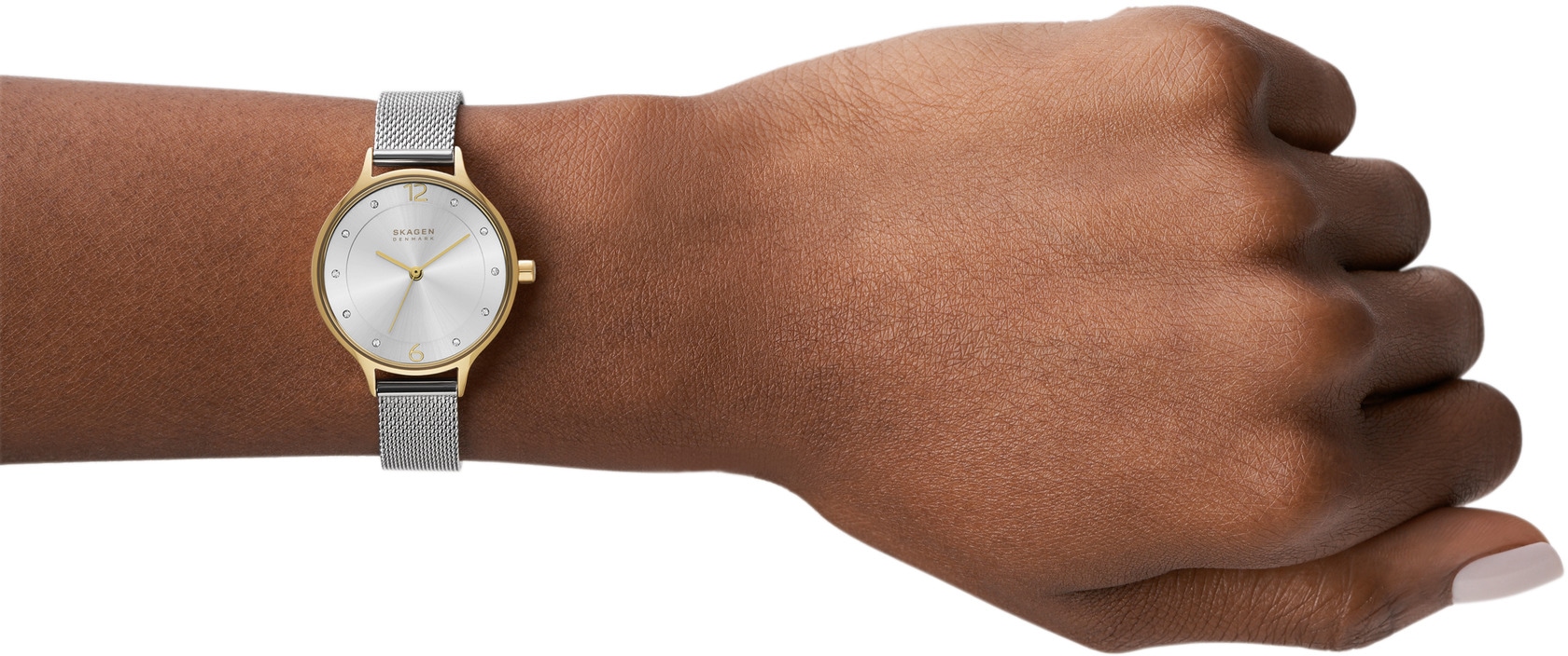 Skagen Quarzuhr »ANITA LILLE« Armbanduhr, Damenuhr, analog, Edelstahlarmband