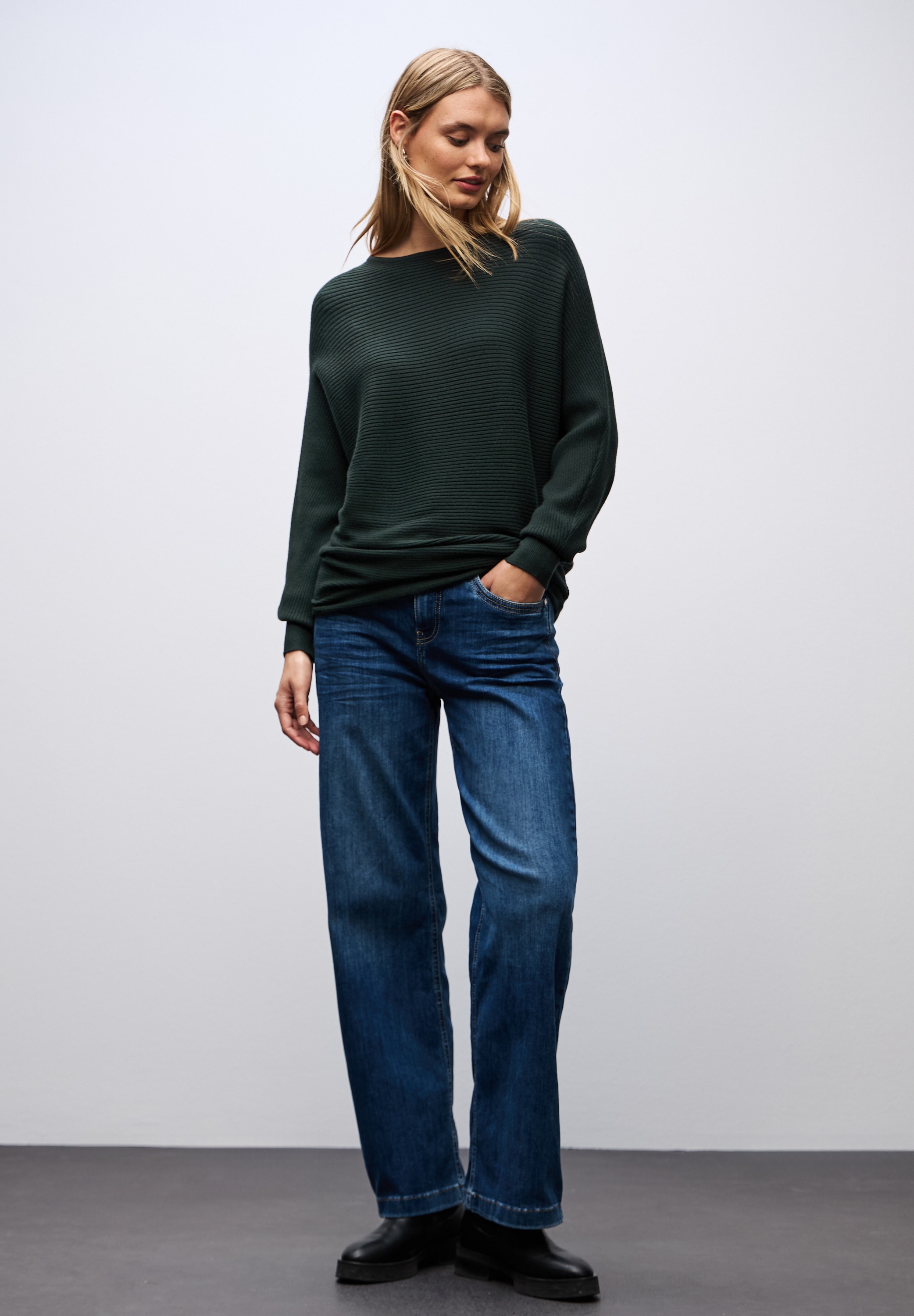 STREET ONE Strickpullover mit feiner Struktur und weitem Schnitt