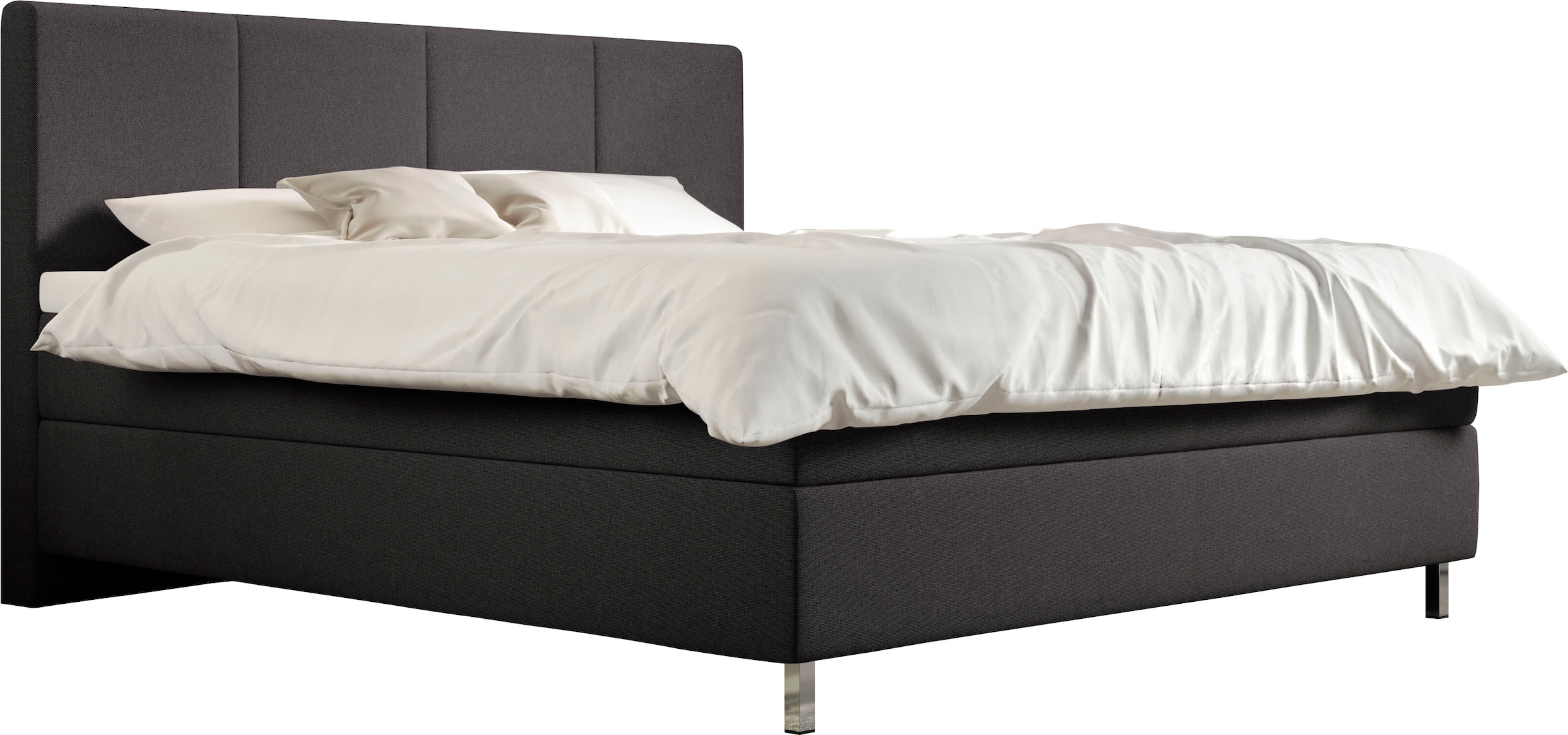 Schlaraffia Boxspringbett »Saga«, GELTEX® Next Topper, Metallfuß in Chrom, niedriges Kopfteilhöhe 113 cm