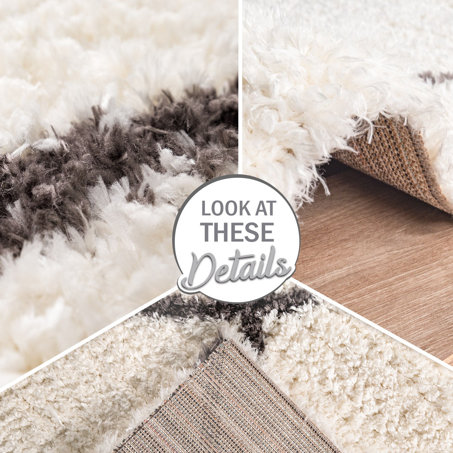 Paco Home Hochflor-Teppich »Maghreb 79«, rechteckig, 44 mm Höhe, Rauten Muster, Scandi Design, weich und flauschig