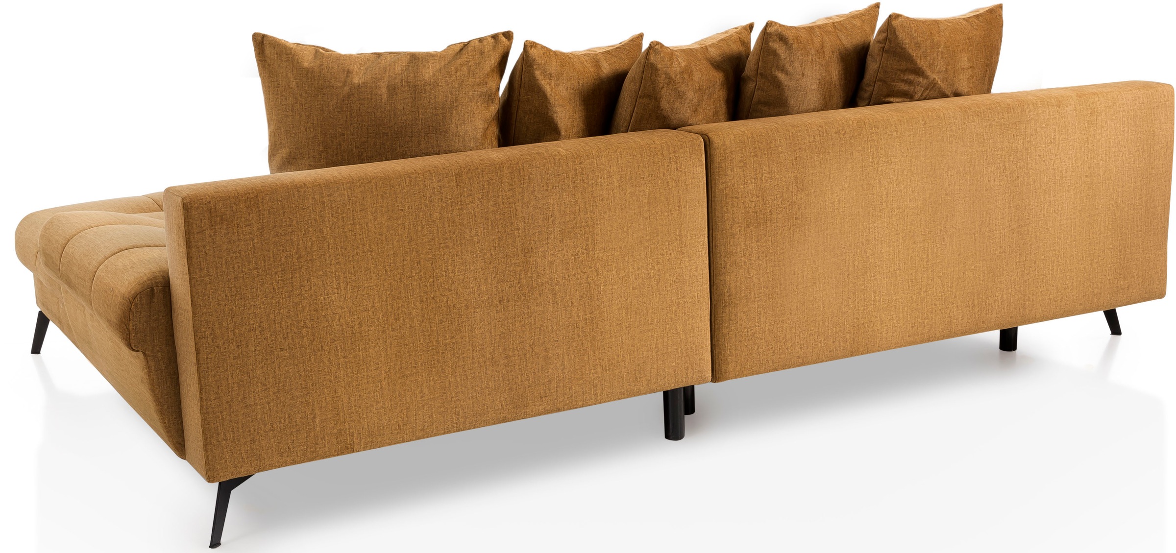 exxpo - sofa fashion Ecksofa »Olmedo, extravagantes Design und toller Sitzkomfort, L-Form«, inklusive Bettfunktion, Bettkasten und Rückenkissen