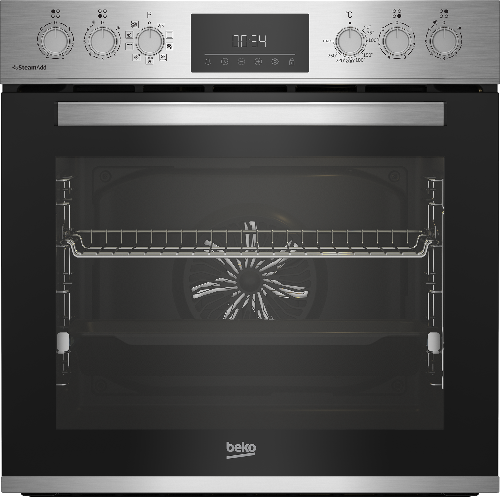 BEKO Elektro-Herd-Set »BBUMA1132X« mit 1-fach-Teleskopauszug SteamShine Set, 1 Stk. tlg. Knusprige Ergebnisse mit wenig Fett mit der AirFry-Funktion