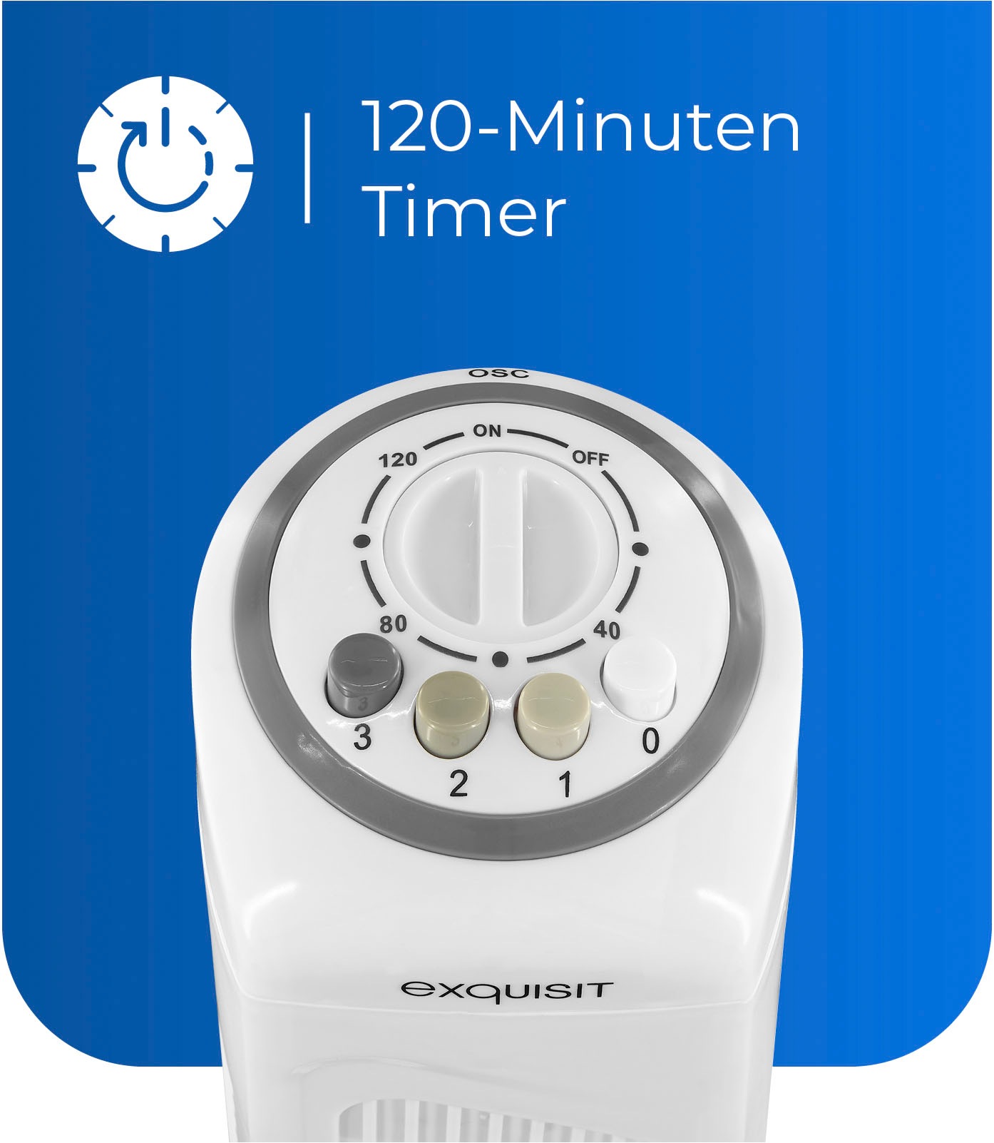 exquisit Standventilator »VS 34570 we«, inkl. Oszillation, 45 W Leistung, 120 Min. Timer
