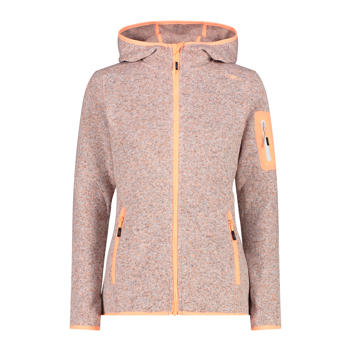CMP Strickfleecejacke »KNITTED MELANGE HOODY WOMAN HOODY«, (1 St.), mit Kapuze, Wärmend und