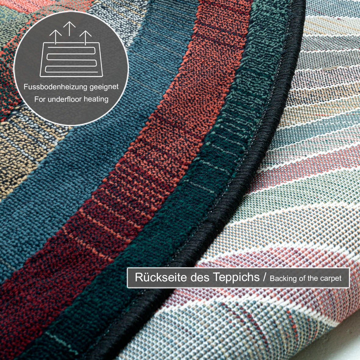 THEKO Teppich »Gabiro 001« rund 10 mm Höhe gewebt, ideal im Wohnzimmer & Schlafzimmer