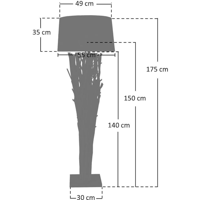 SalesFever Stehlampe »Eavan«, 1 flammig-flammig, handgefertigt, mit  Leinenschirm online kaufen | mit 3 Jahren XXL Garantie