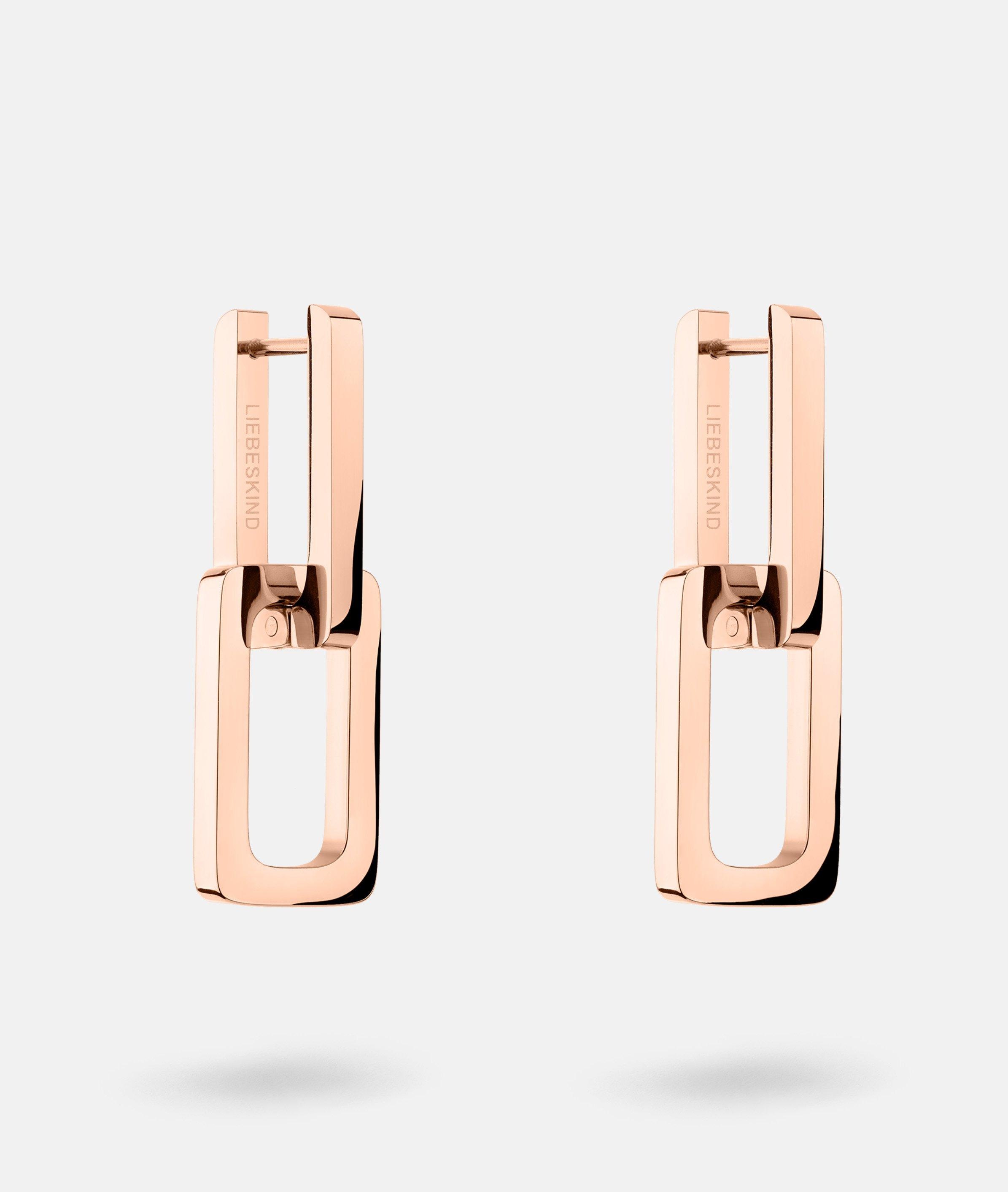 Liebeskind Berlin Paar Creolen »Schmuck Geschenk Edelstahl Ohrringe The Mini Link« Einhänger abnehmbar