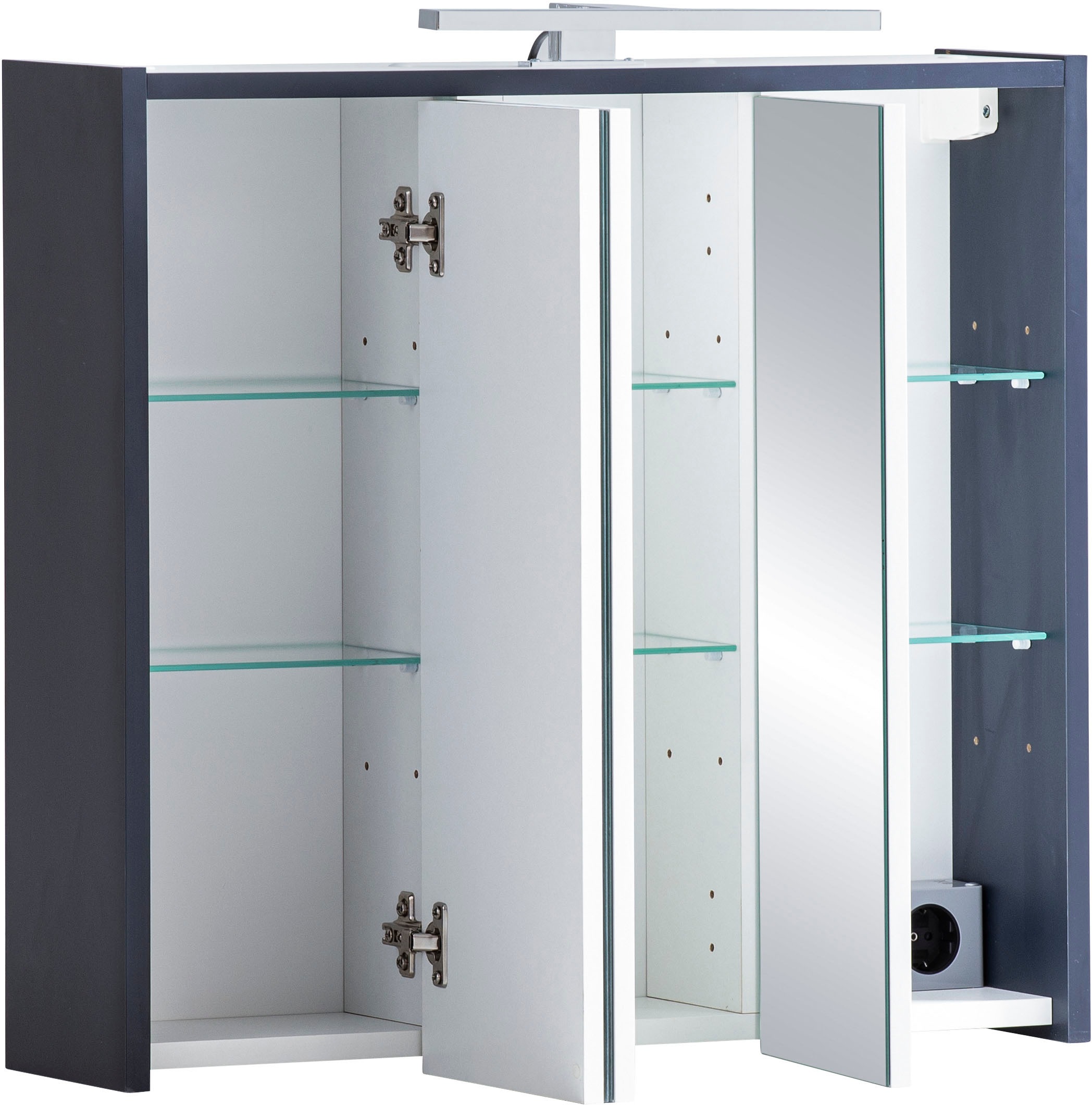 Schildmeyer Spiegelschrank »Lovis, Breite 65 cm«, Mit LED-Leuchte und Schalter-/Steckdoseneinheit