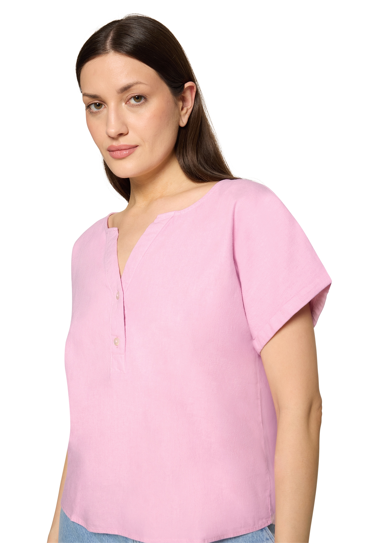 Cartoon Klassische Bluse »Leinenbluse mit Ärmelaufschlag«