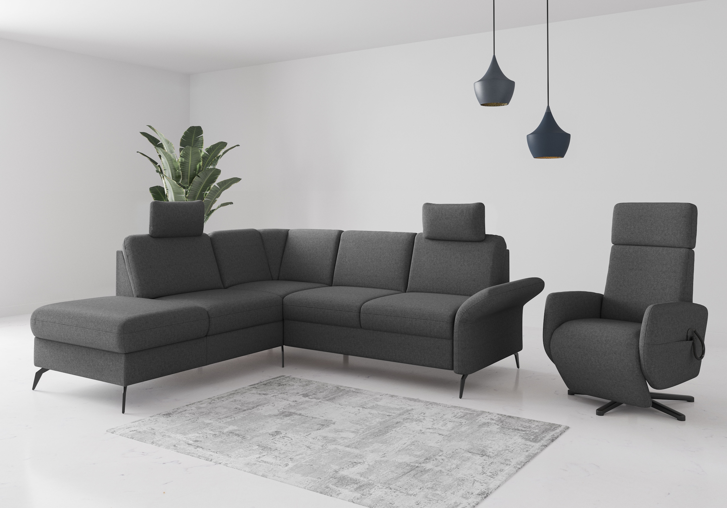 Home affaire Ecksofa »Rochelle«, optional: Armteilverstellung, klappbar, Bettkasen