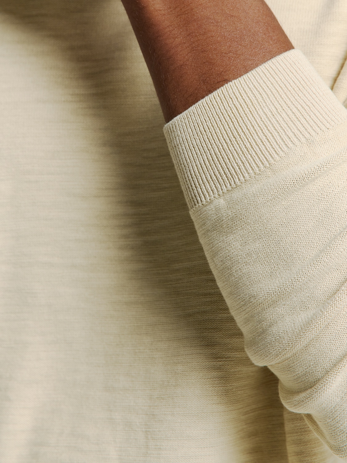 NO EXCESS Rundhalspullover mit Melange Optik