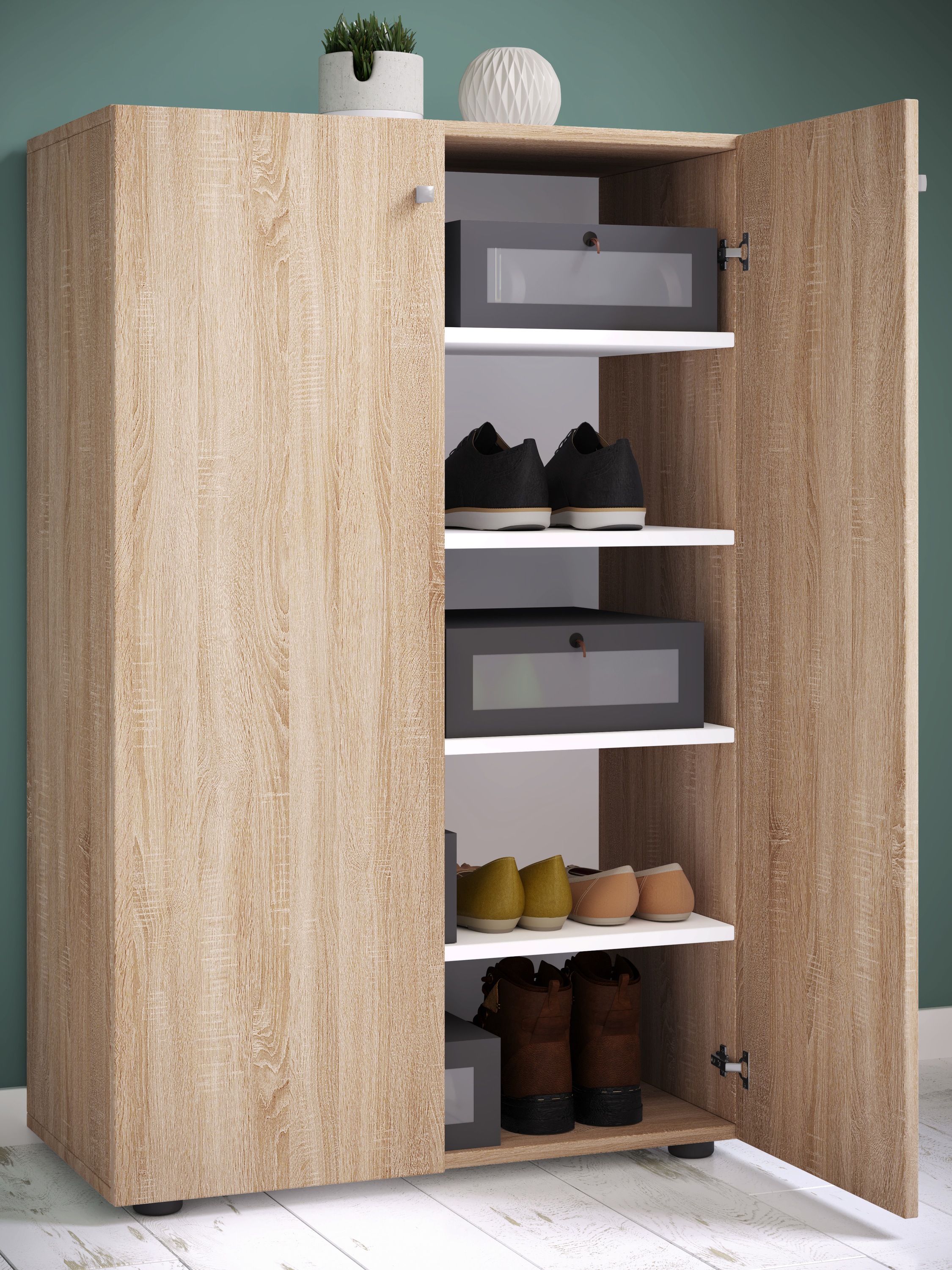 VCM Schuhschrank »XL Holz Großer Schuhschrank Schuhkommode Lona 5« 1 Stk. tlg.