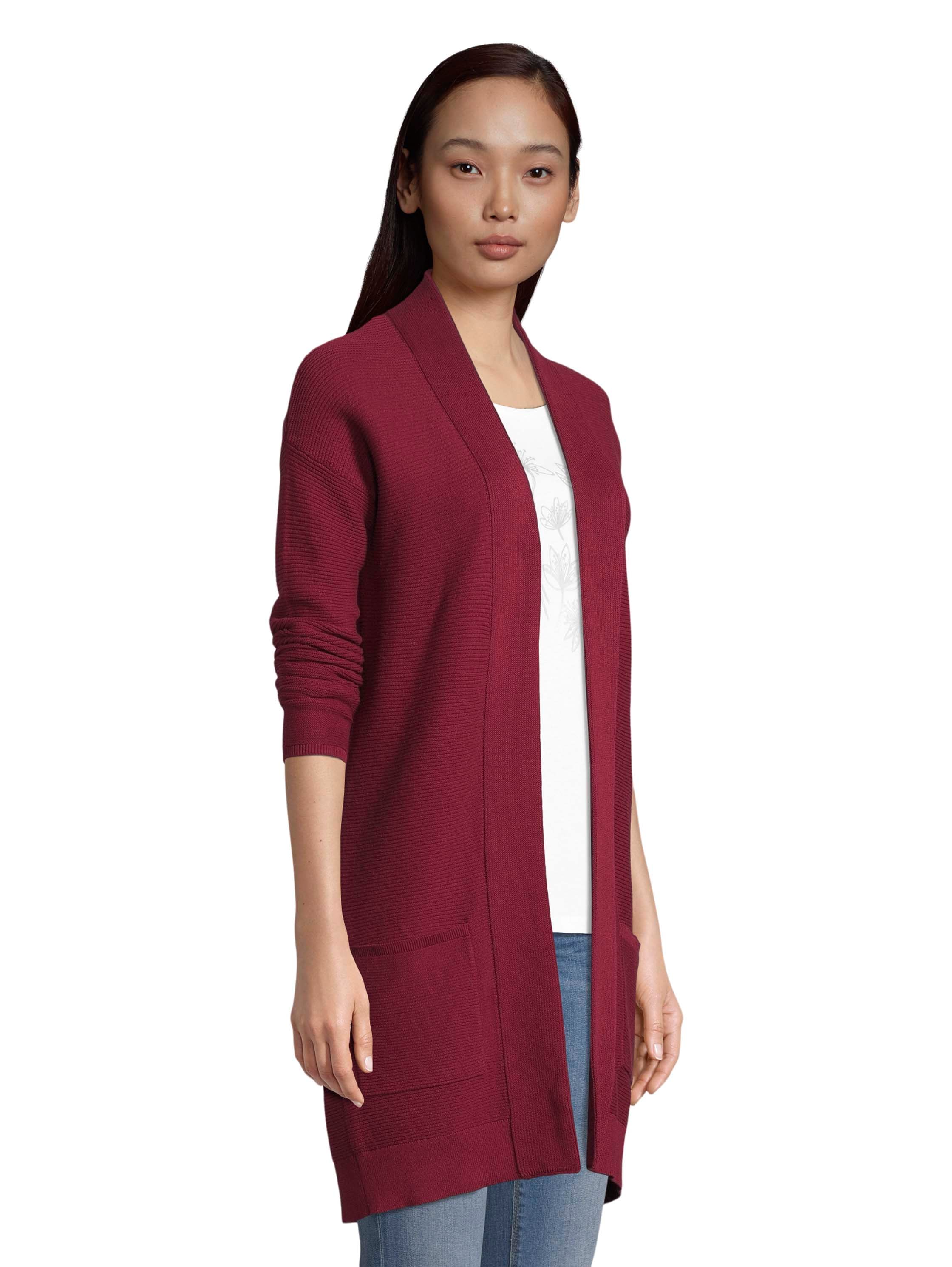 TOM TAILOR Longstrickjacke, aus Rippstrick mit aufgesetzten Taschen