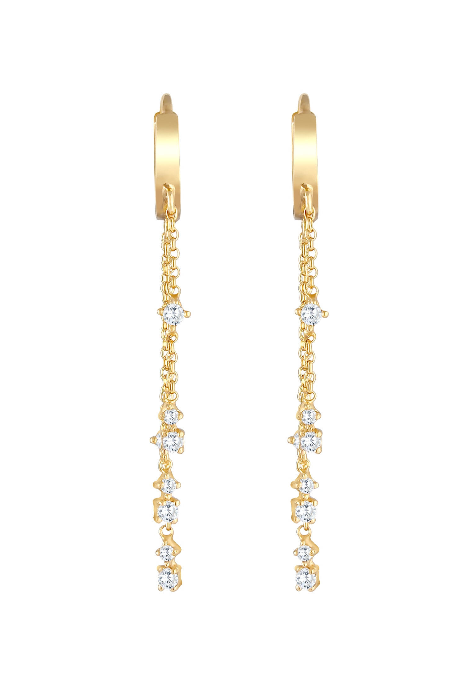 Elli Paar Ohrhänger »Ohrringe Creolen Hänger Zirkonia 925 Silber«