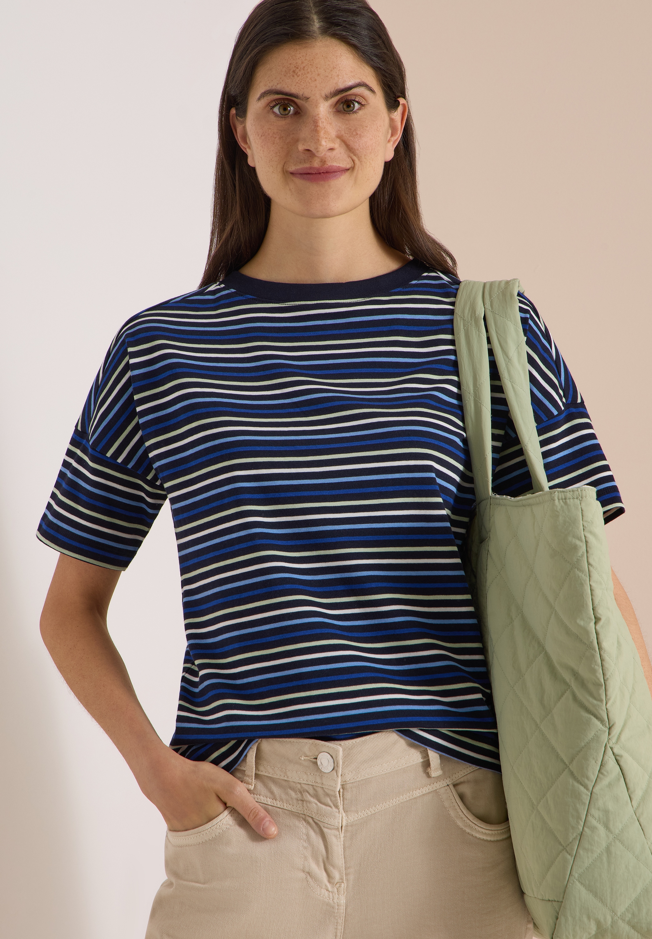 Cecil T-Shirt Ringelshirt, Baumwolle, Rundhalsausschnitt
