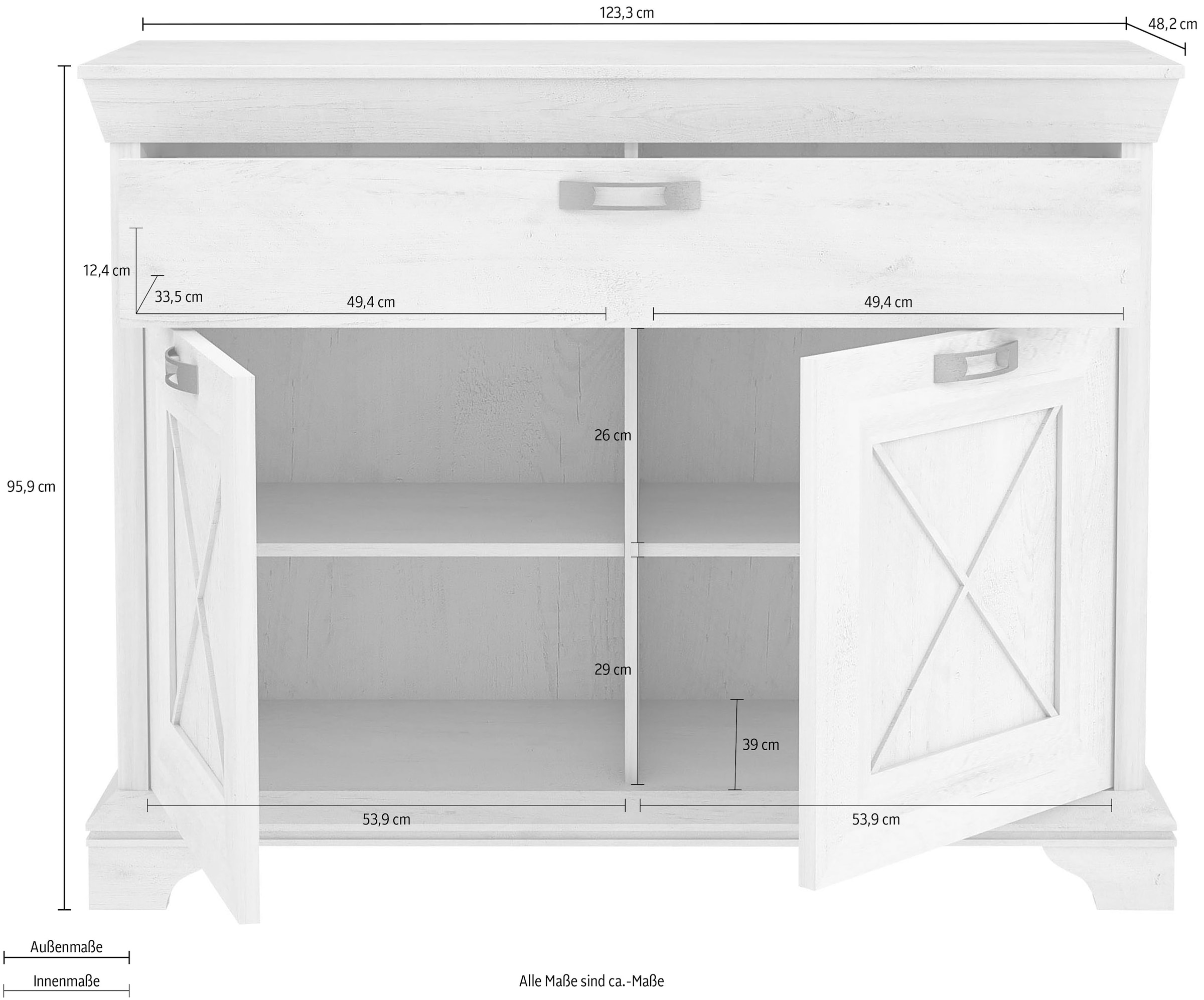FORTE Kommode »Kashmir«, Breite 123 cm