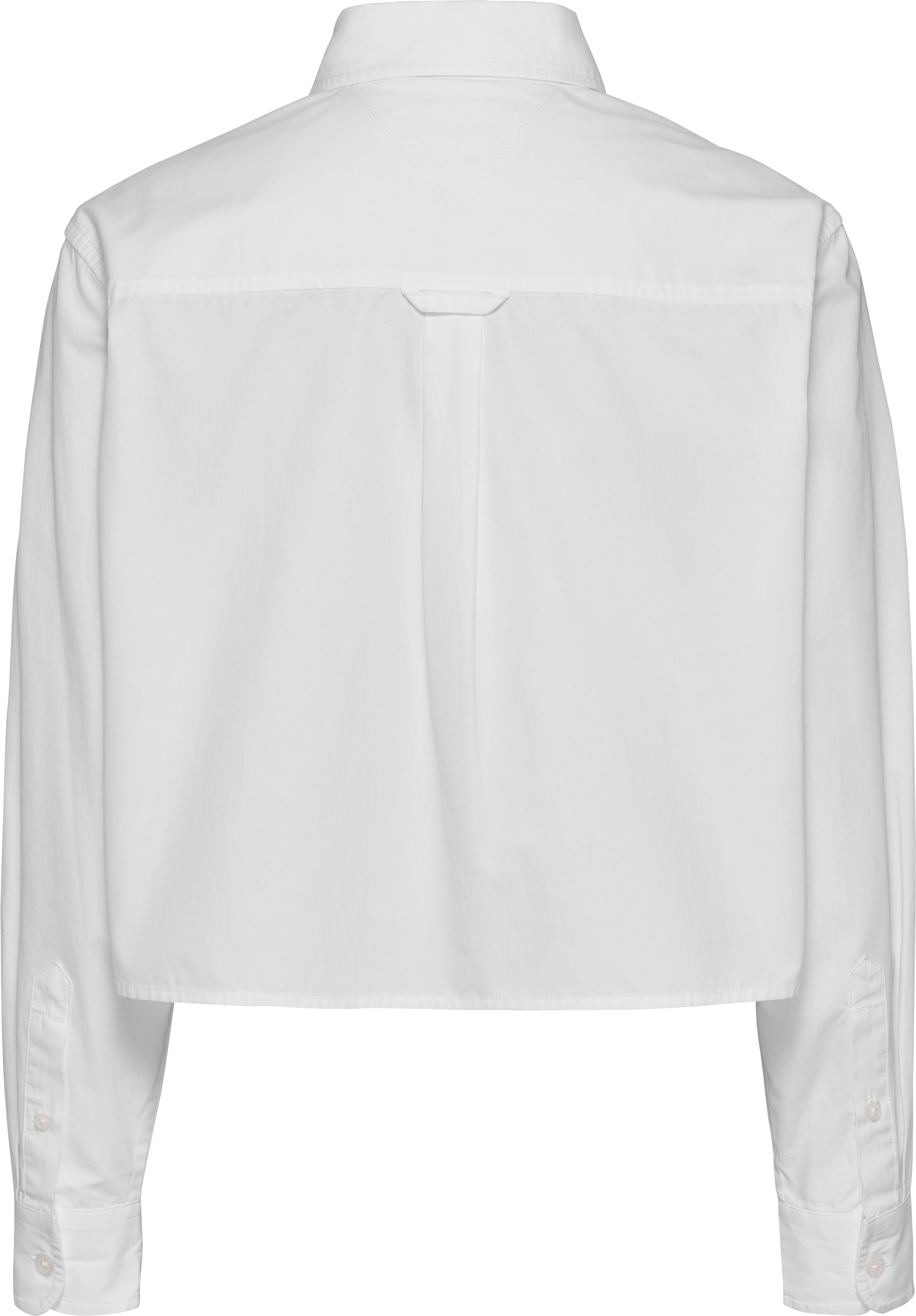 Tommy Jeans Hemdbluse »TJW CRP RLX POPLIN SHIRT«, in verkürzter Länge, mit Logostickerei