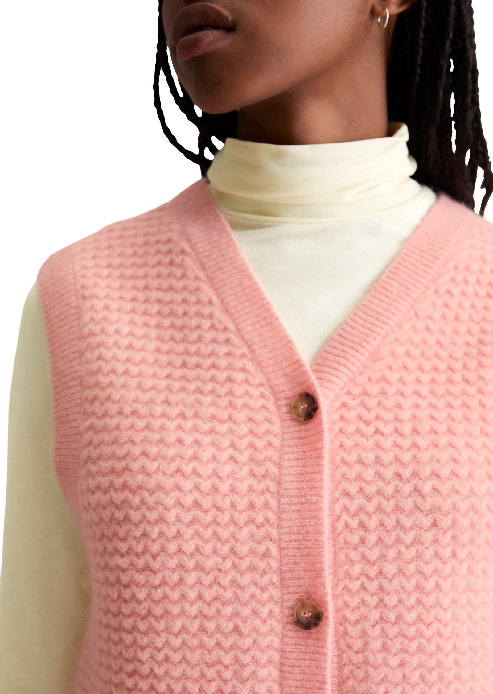 Marc O'Polo DENIM Pullunder , mit Knöpfen, regular fit, aus Wolle-Mix, moderne Zickzack-Struktur
