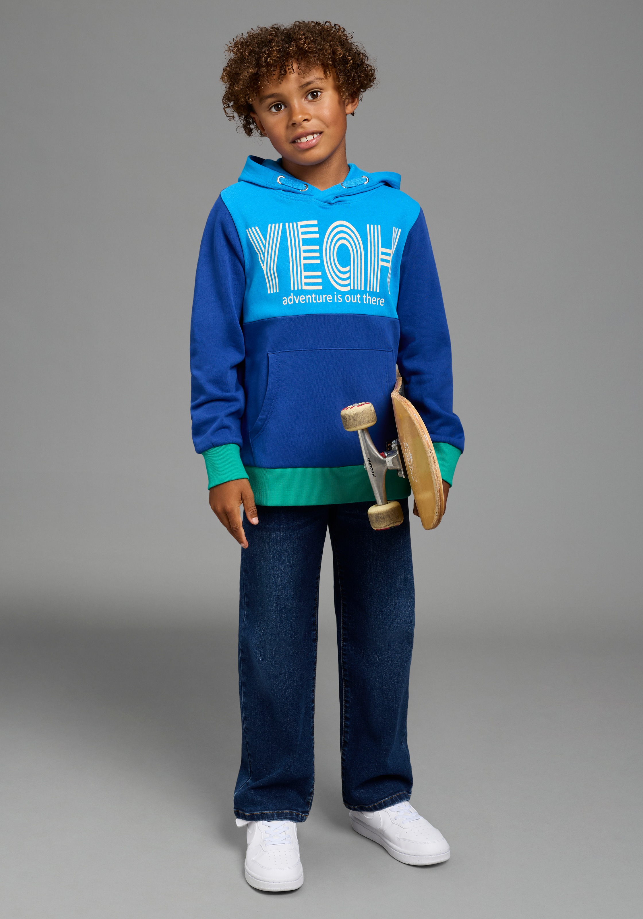 Scout Kapuzensweatshirt »Hoodie in colorblocking Design und Print - NEU von SCOUT«, mit Kapuze, Langarm, Basic-Passform
