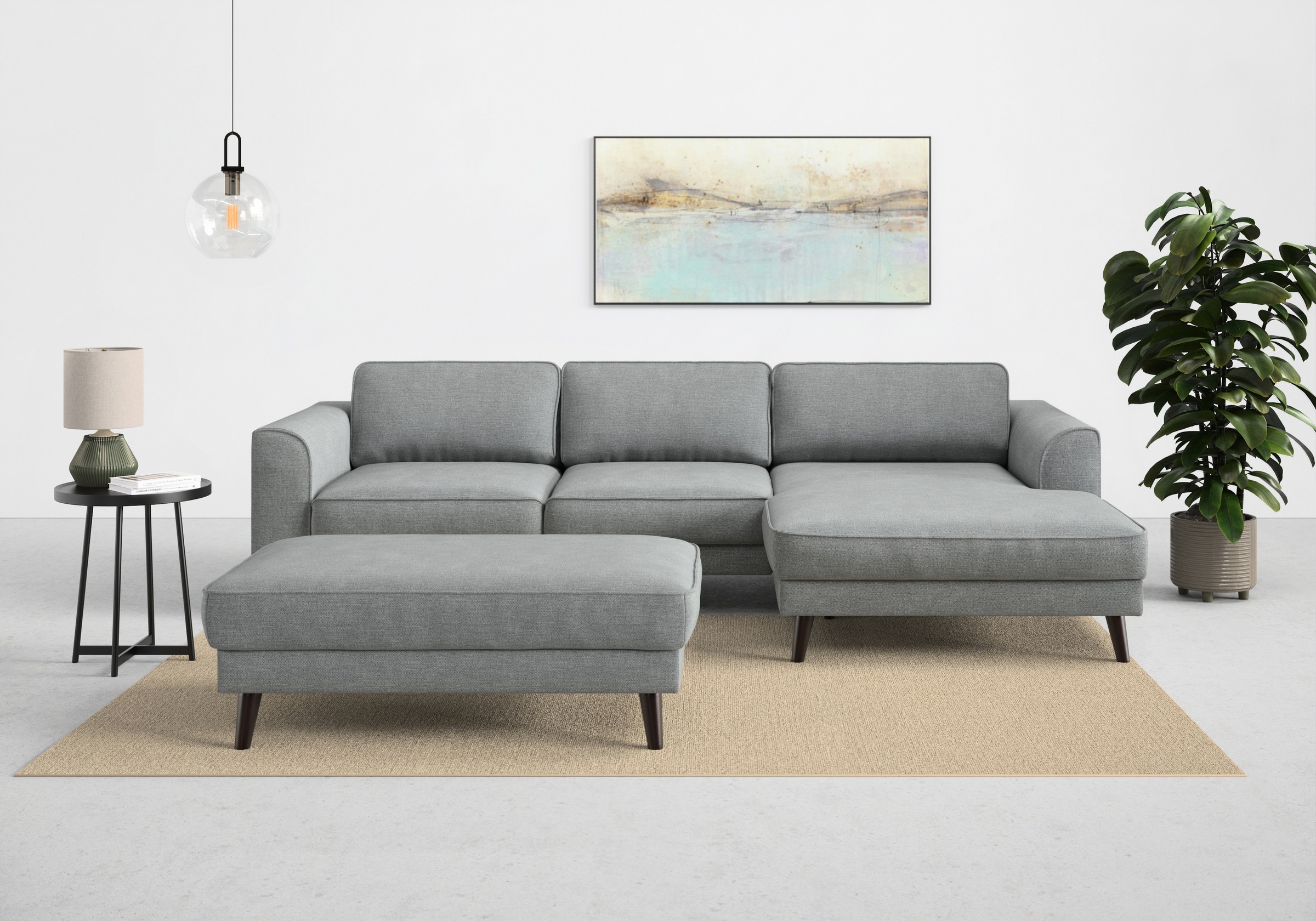 TRENDMANUFAKTUR Ecksofa »Lumber Jack, elegantes Designsofa, zeitlos modern, hoher Sitzkomfort«, wahlweise mit Bettfunktion u. Bettkasten, L-Form
