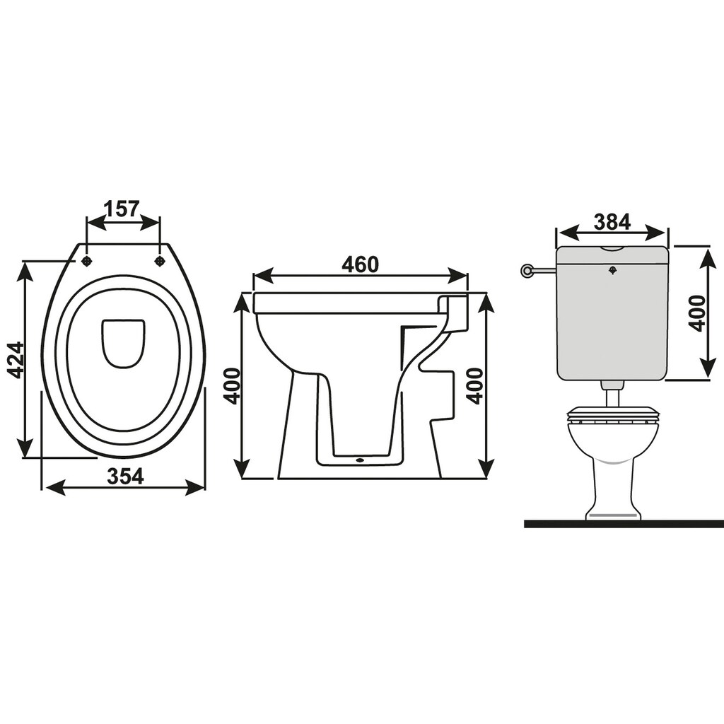CORNAT Tiefspül-WC, (Komplett-Set)