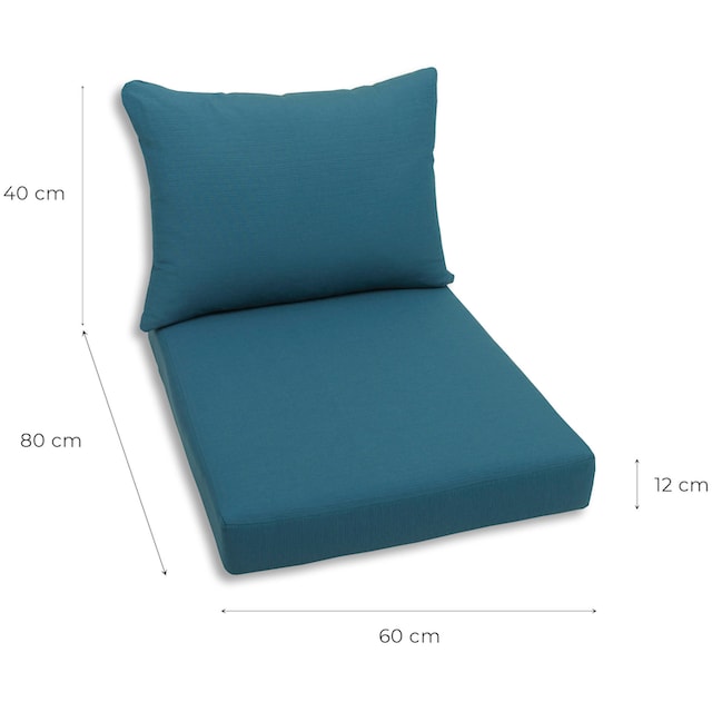 GO-DE Palettenkissen, 60x80 cm, 12 cm gepolstert, 2 Sitz- und 2  Rückenkissen für 1 Palette bei