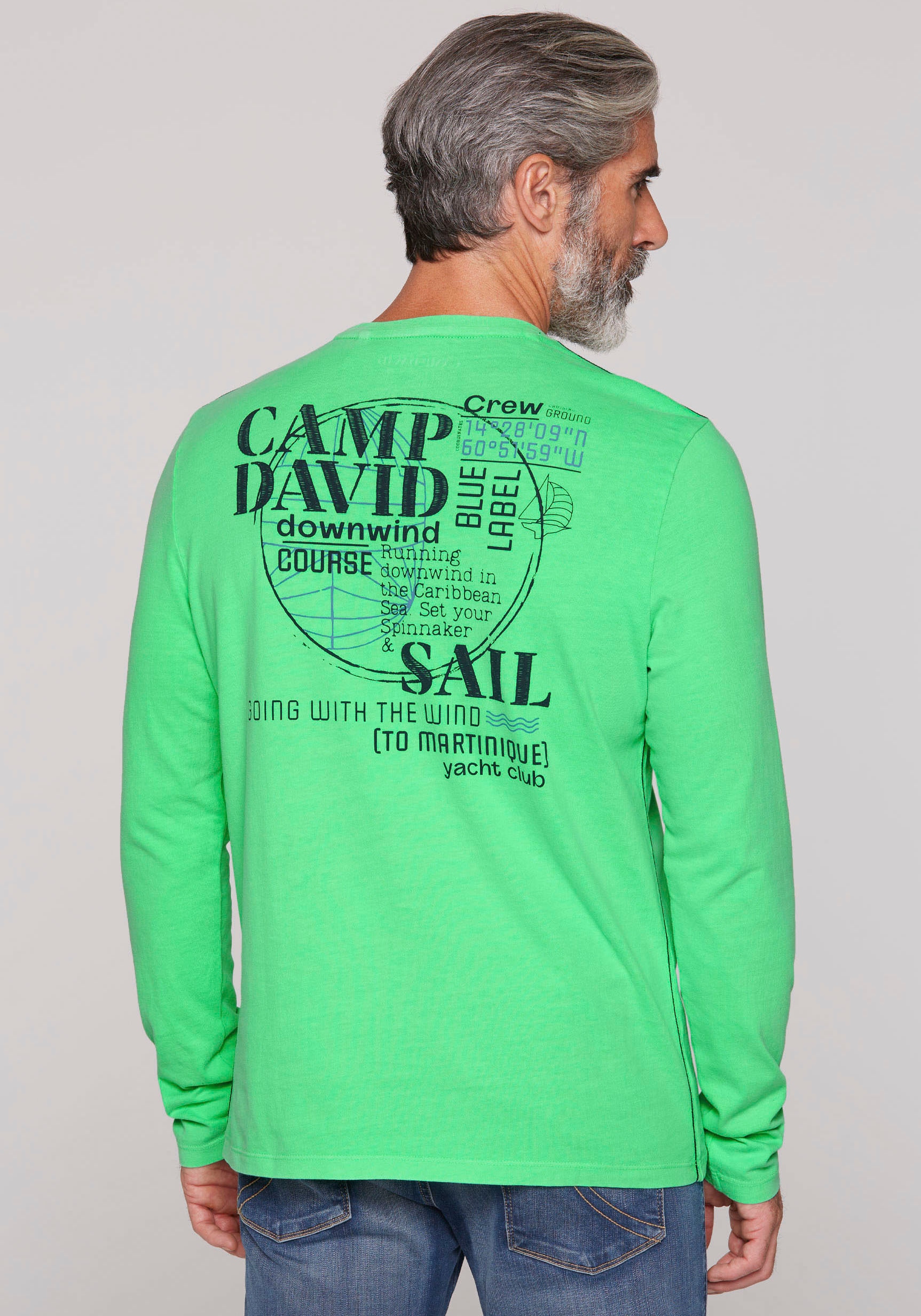 CAMP DAVID Langarmshirt, mit Rücken-Print