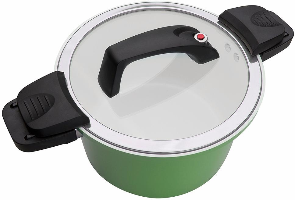 GSW Dampfgartopf »Ceramica green«, Aluminium, (1 tlg.), Dampfkochtopf, mehrfache Ceramic-Versielgung, Induktion