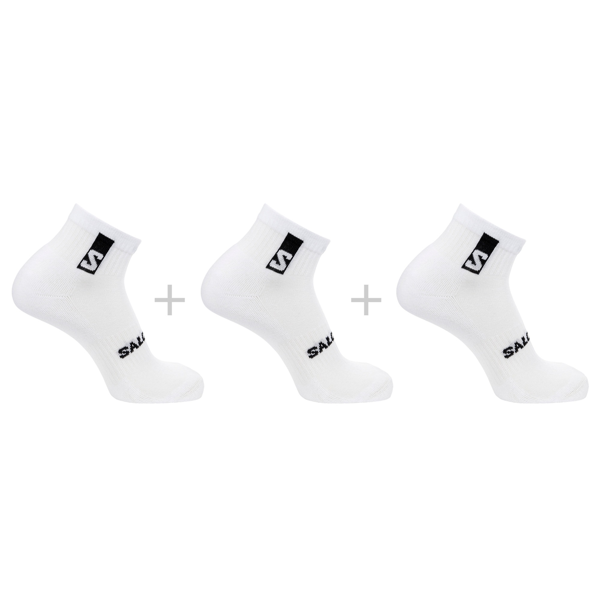 Salomon Everyday Ankle 3-Pack, Laufsocken, weiß
