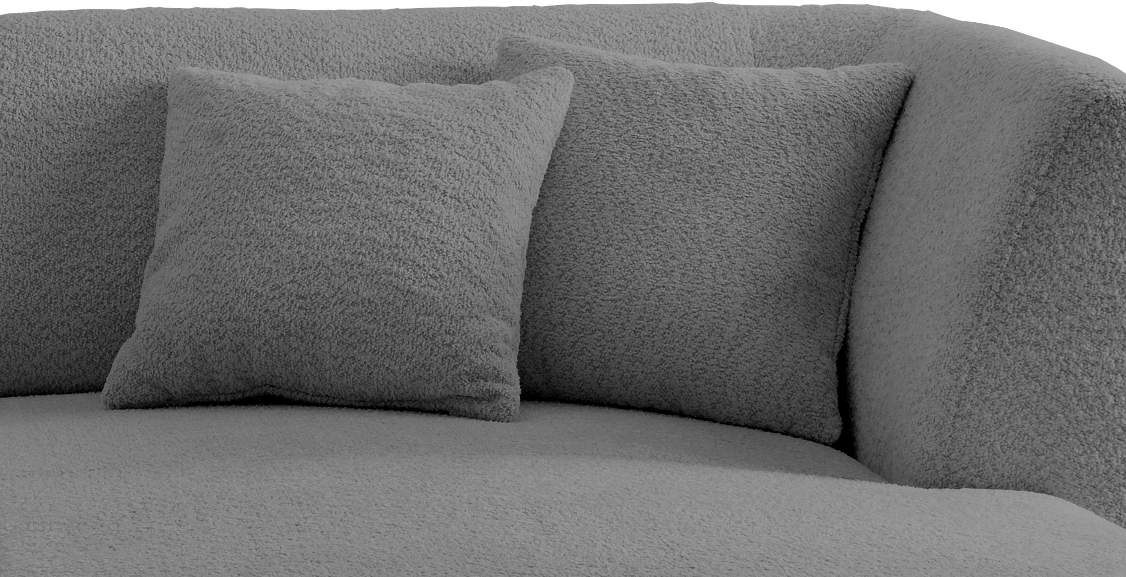 INOSIGN Ecksofa »Colori Polstermöbel mit zeitlos eleganter Rückenführung. L-Form«, Holzfußfarbe wählbar, inkl. 4x Zierkissen