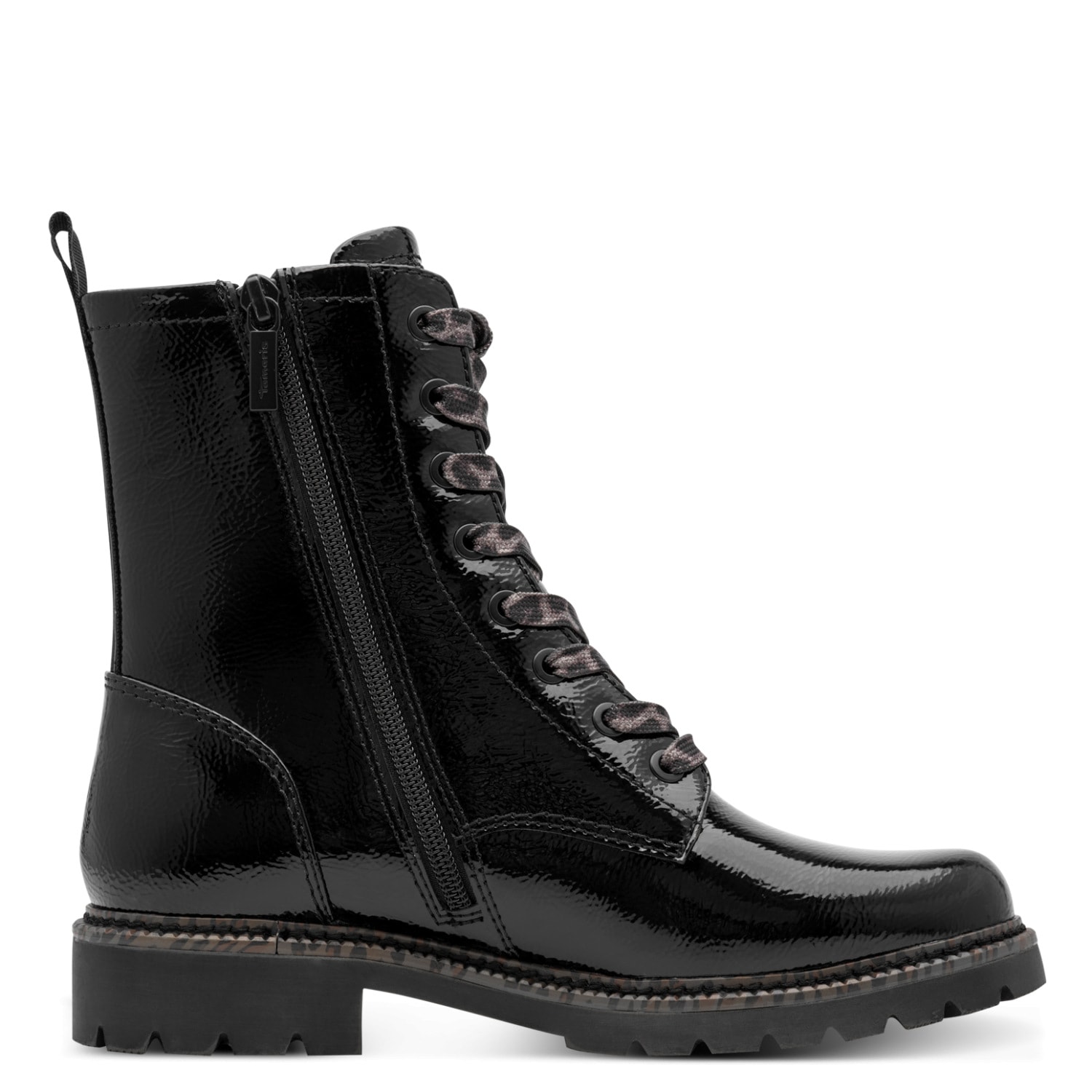Tamaris Schnürstiefelette  Blockabsatz, Boots mit Schnürsenkeln im Animal-Look