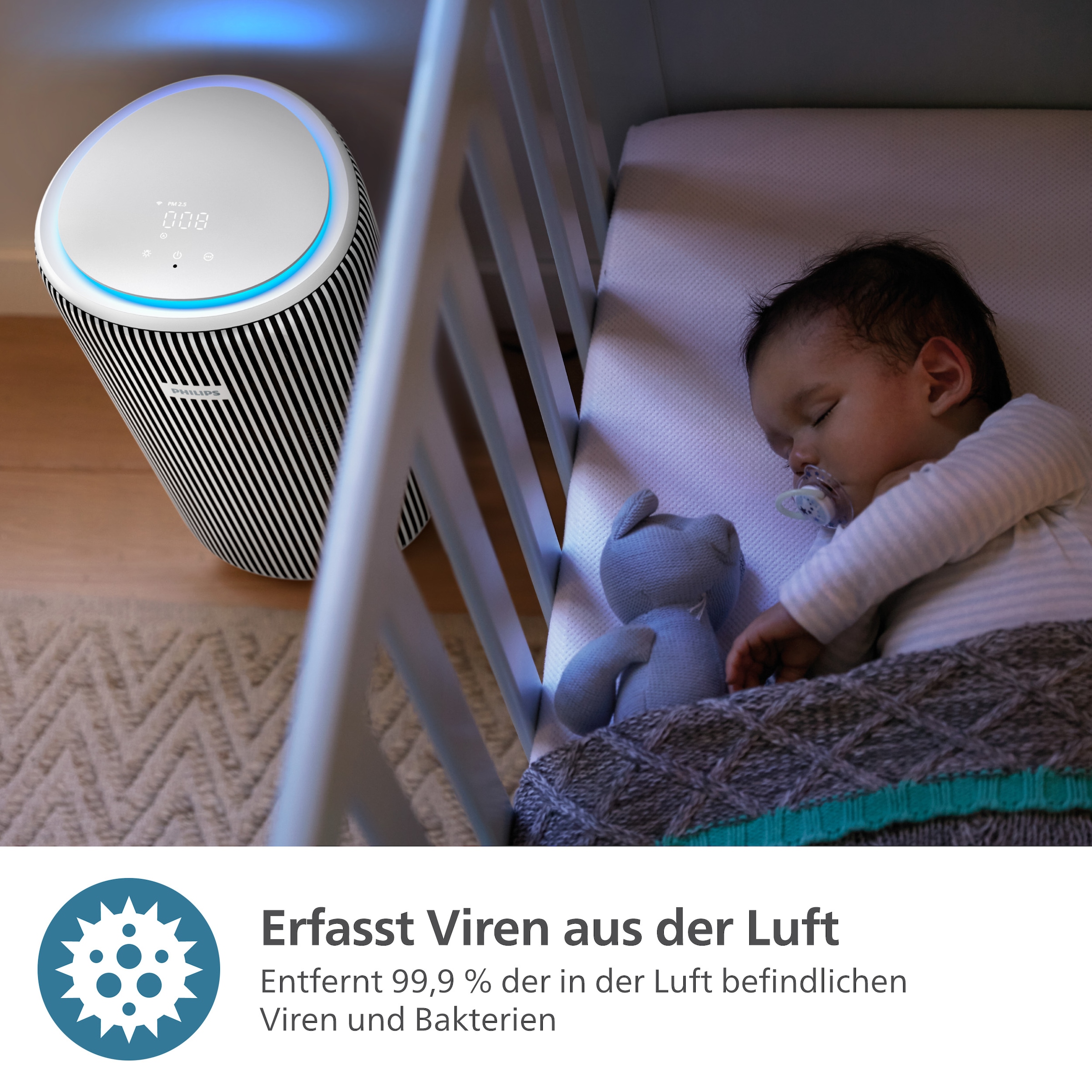 Philips Luftreiniger »AC3220/10 PureProtect 3200 Series, Luftreinigungsrate (CADR) 520 m³/h«, für 135 m² Räume, 3-Schichten-HEPA-Filtersystem, leise