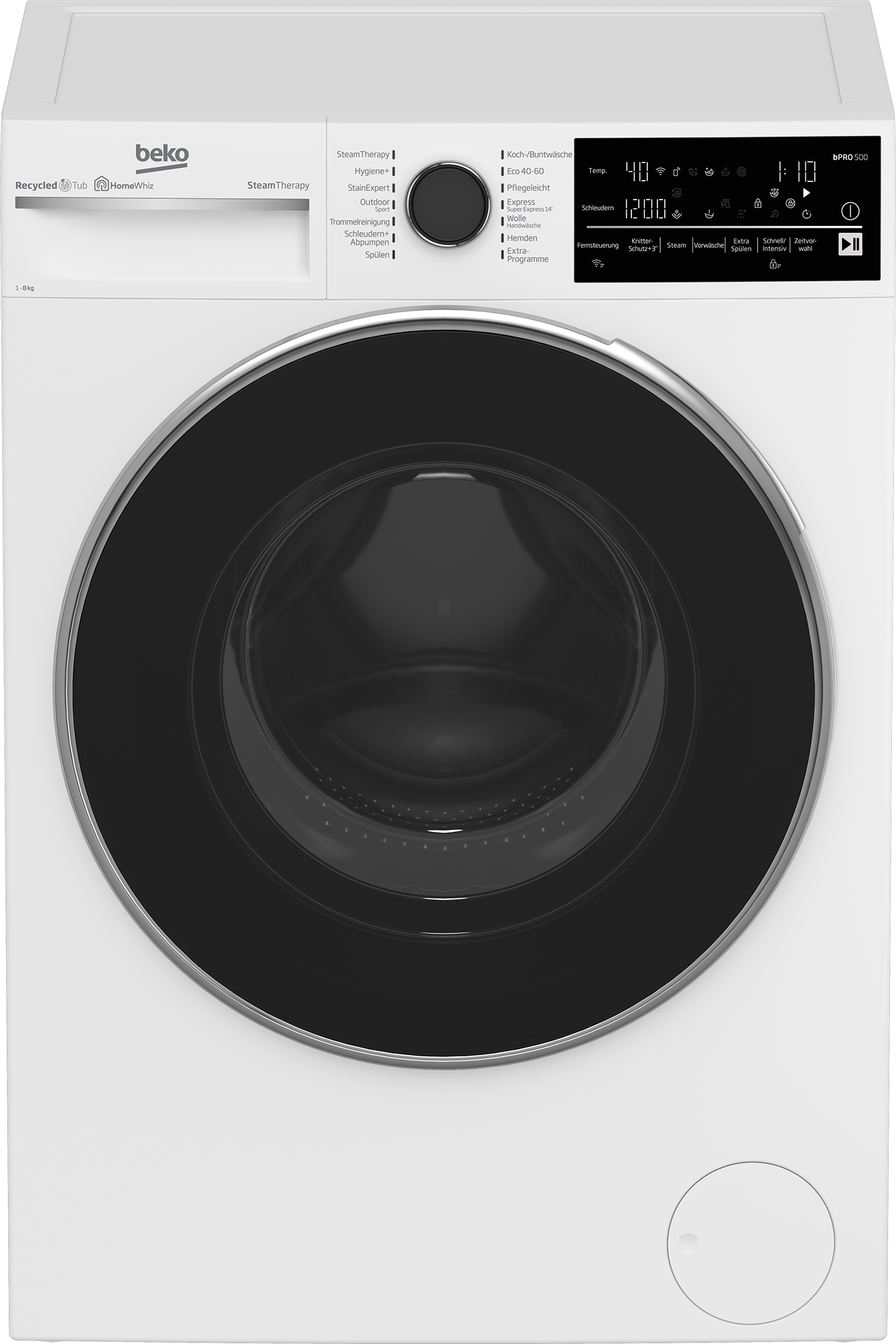 BEKO Waschmaschine »B5WFT78410W 7178551900«, 8 kg, 1400 U/min, AddXtra Nachlegefunktion