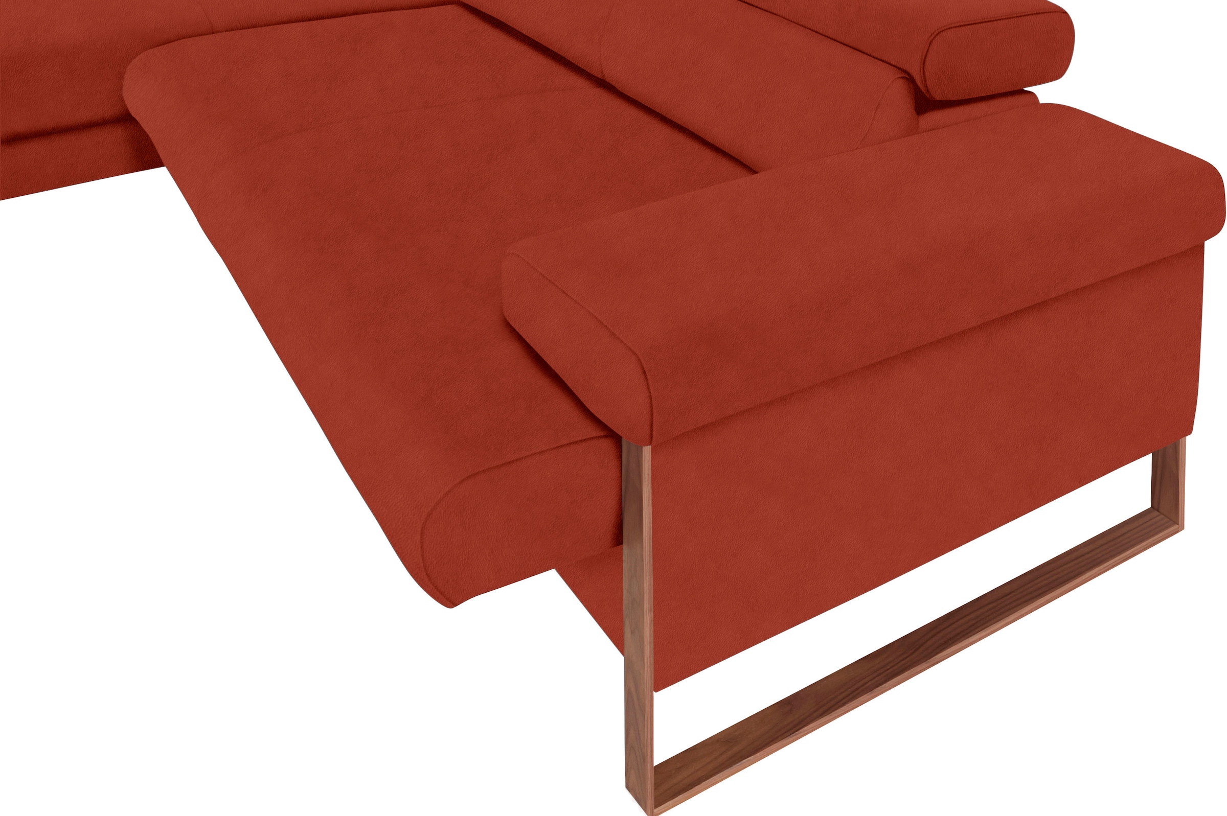 W.SCHILLIG Ecksofa »finn«, German Design Award 2016, Fußgestell Nussbaum natur, Breite 281 cm